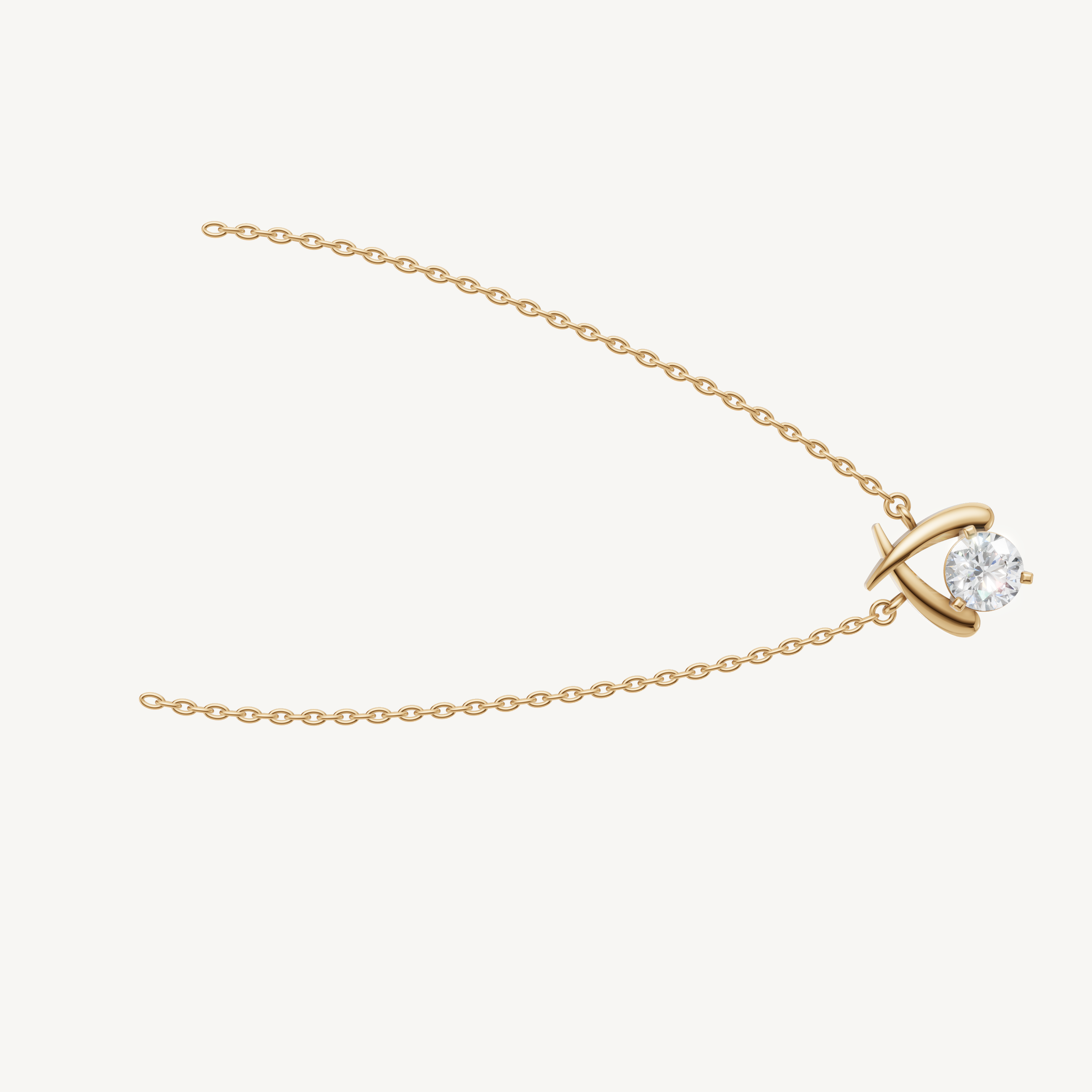 Elegant Cross Over Diamond Pendant Necklace for Women by Raul Diamonds
