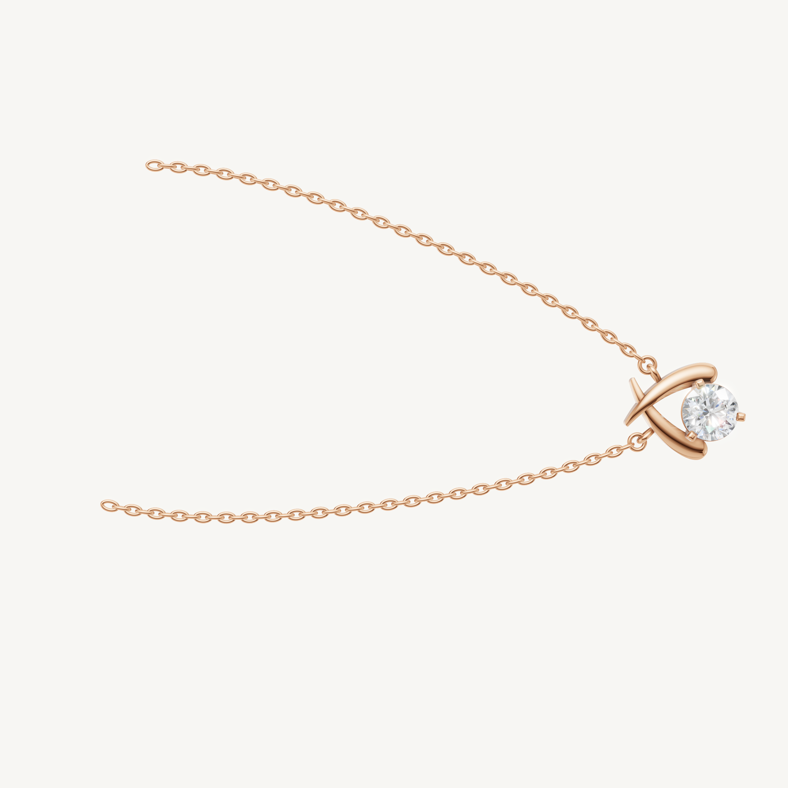 Elegant Cross Over Diamond Pendant Necklace for Women by Raul Diamonds
