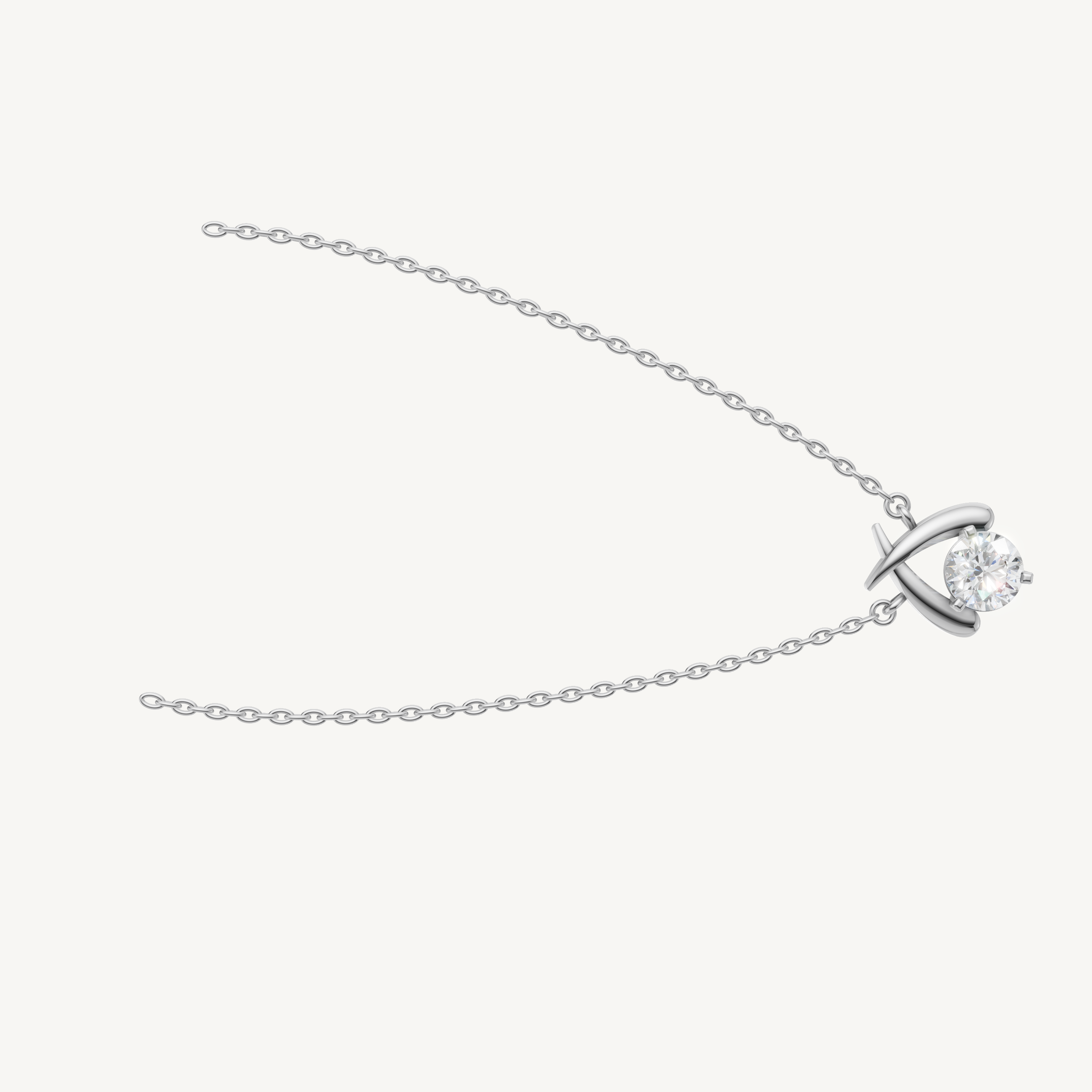 Elegant Cross Over Diamond Pendant Necklace for Women by Raul Diamonds