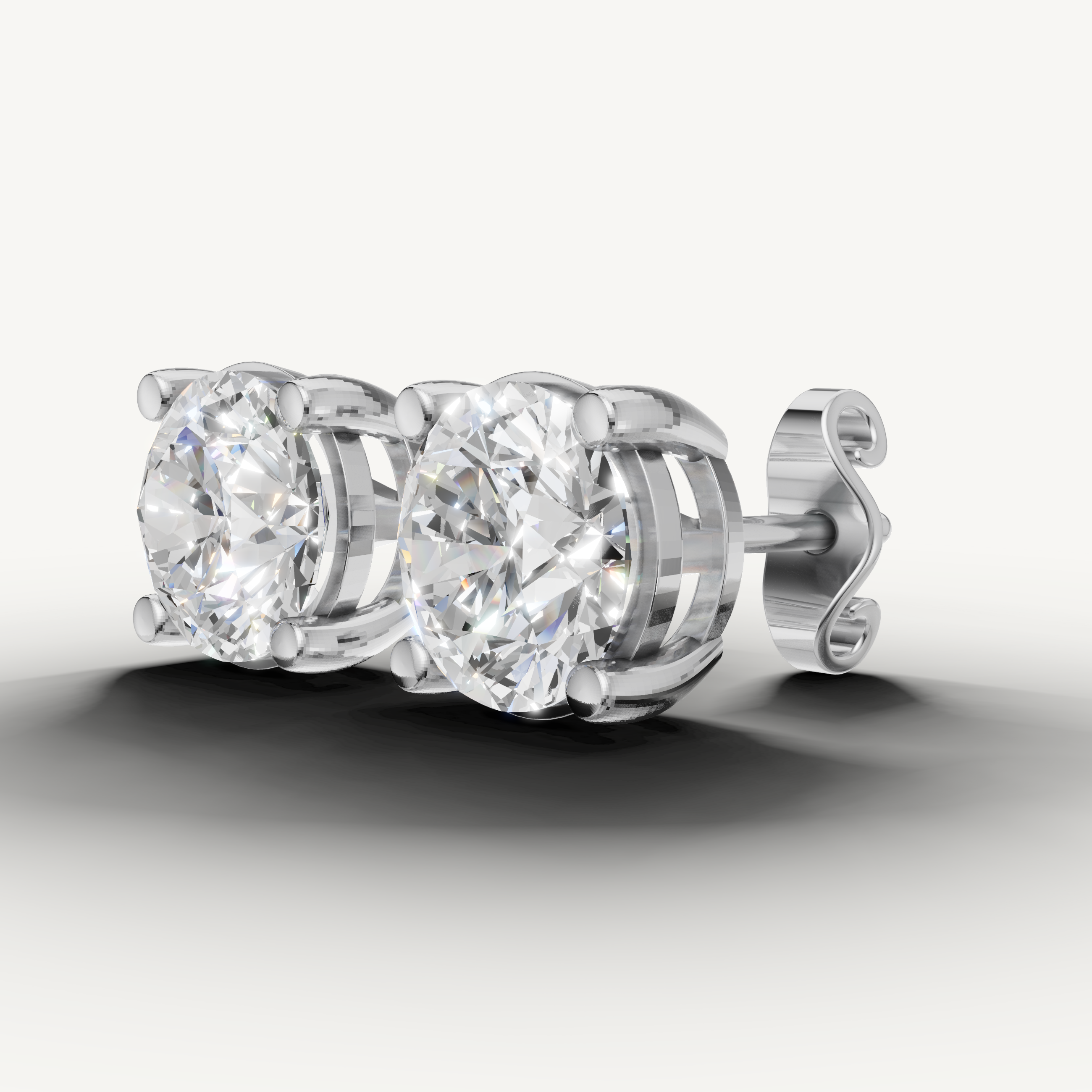 Raul Diamonds white gold round cut diamond stud earrings with sophisticated luxury craftsmanship