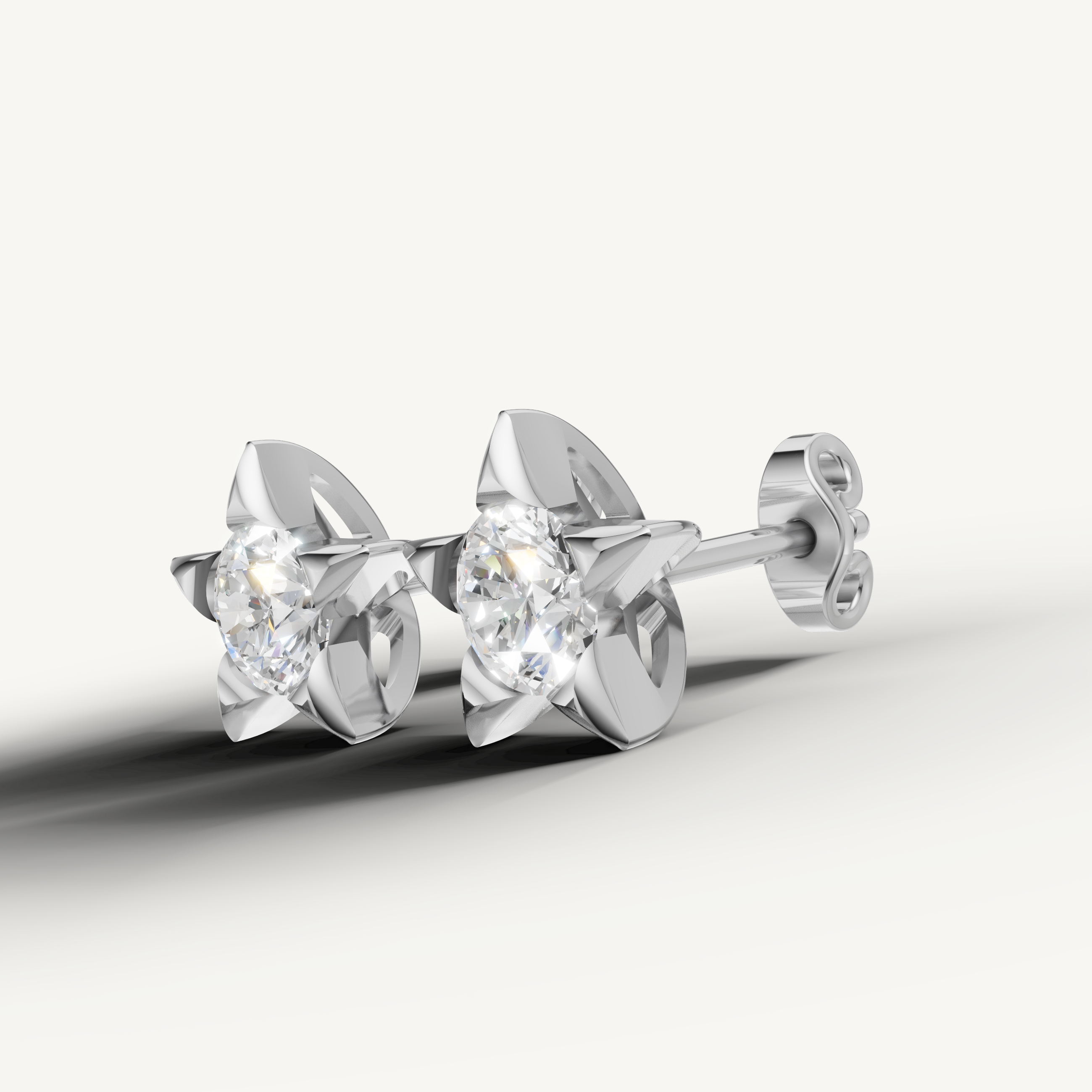 Raul Diamonds white gold celestial star diamond stud earrings for women