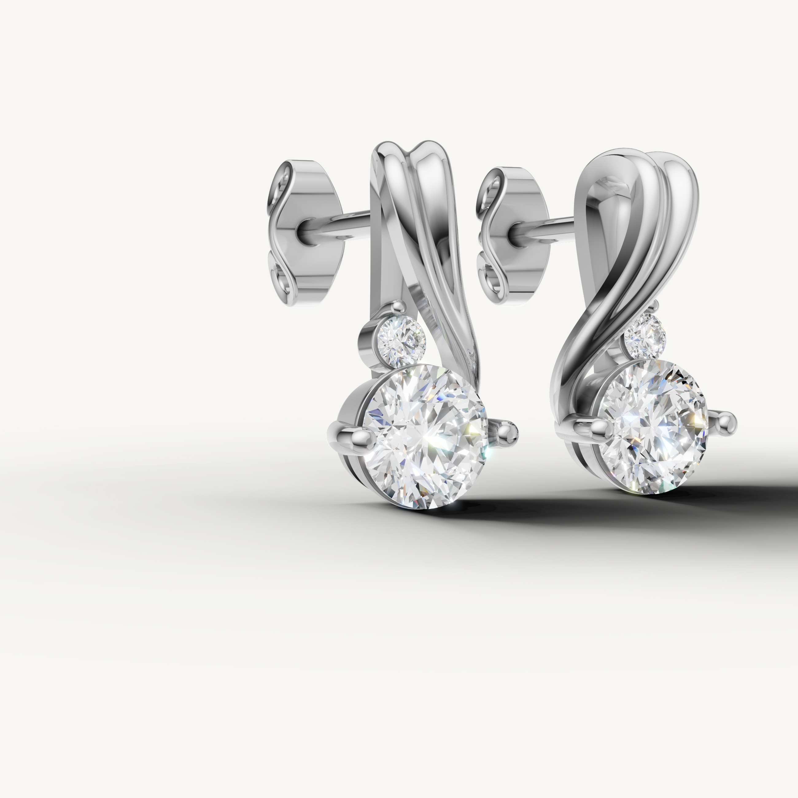 Raul Diamonds white gold contemporary diamond drop earrings for timeless beauty