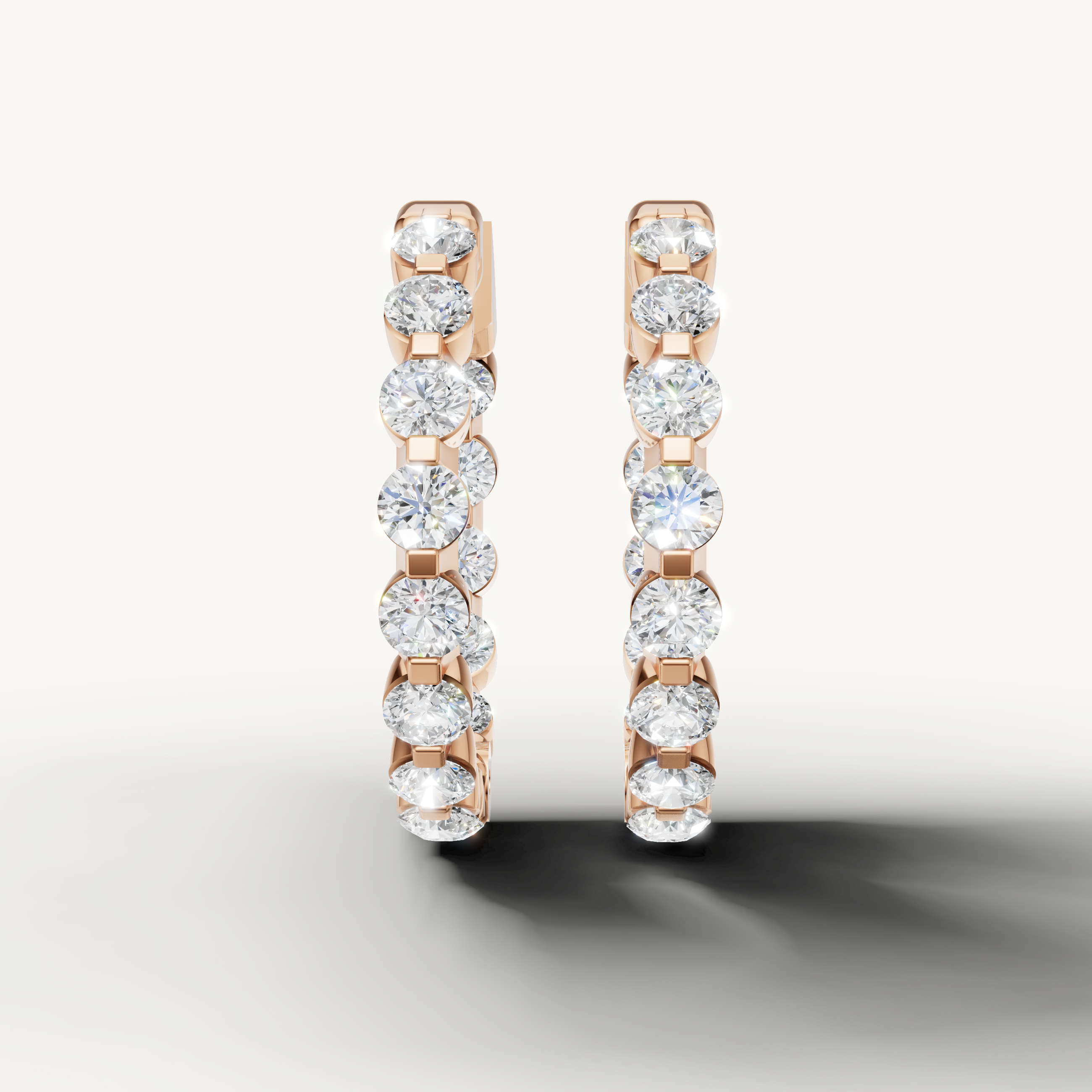 Raul Diamonds rose gold diamond hoop earrings with round brilliant sparkle