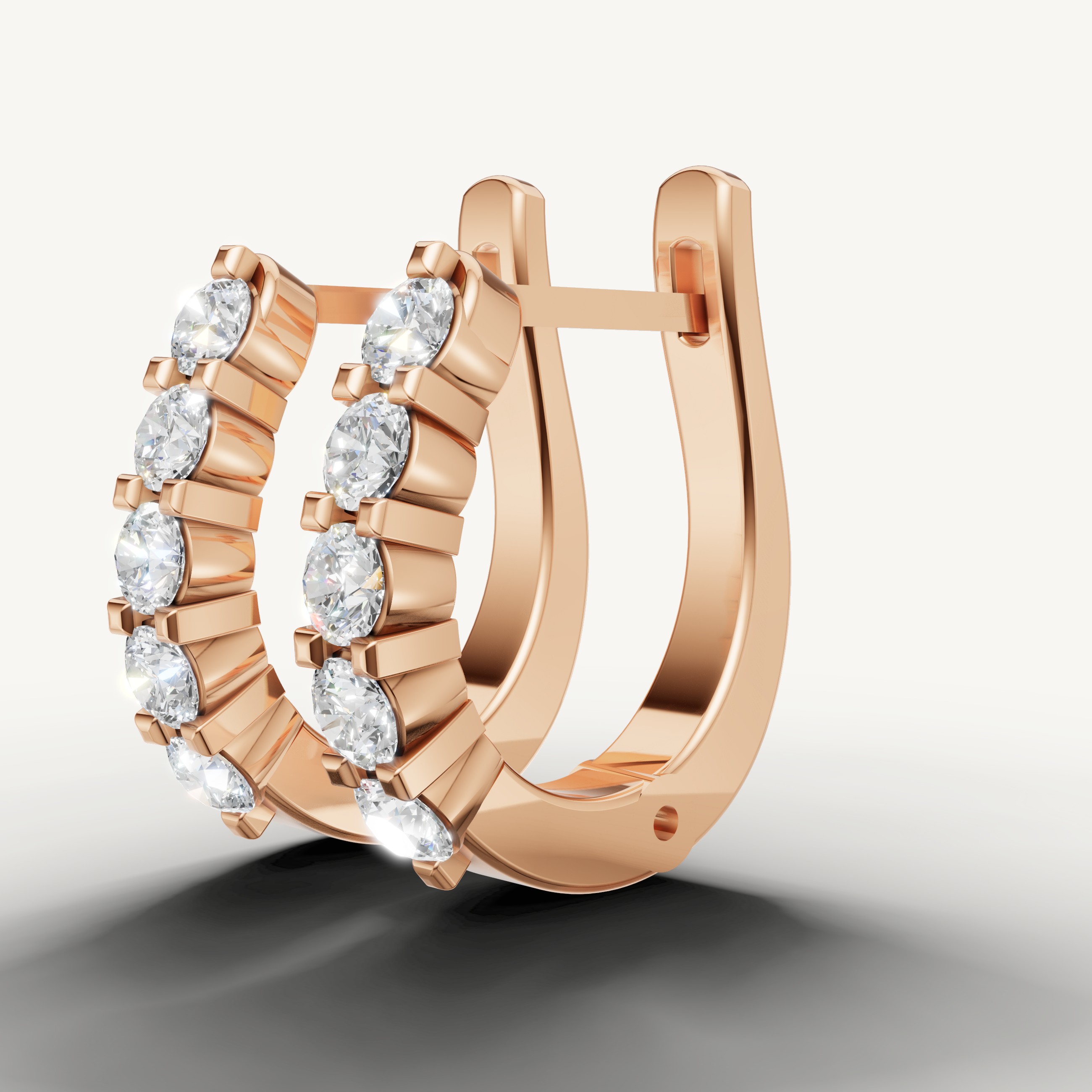 Raul Diamonds rose gold round diamond hoop earrings for modern elegant style