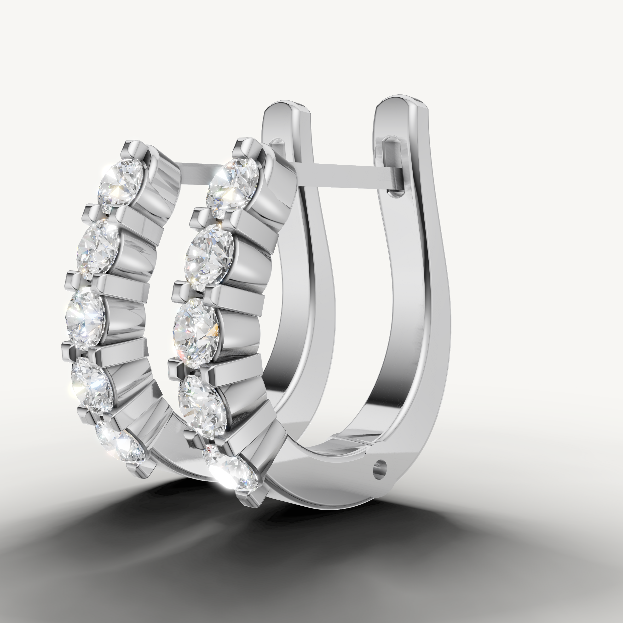 Raul Diamonds white gold round diamond hoop earrings for elegant jewelry style