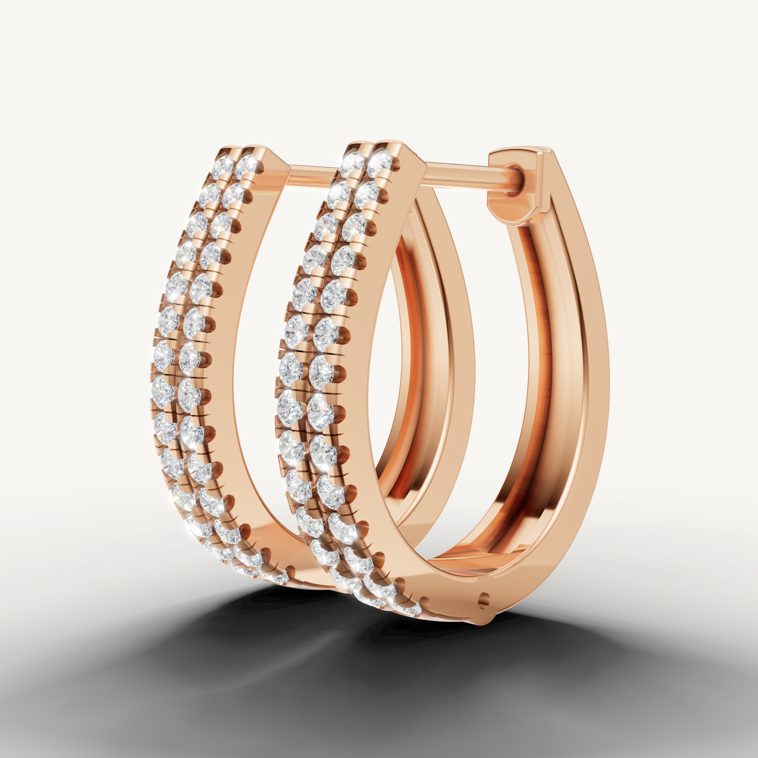 Handmade rose gold designer diamond earrings by Raul Diamonds