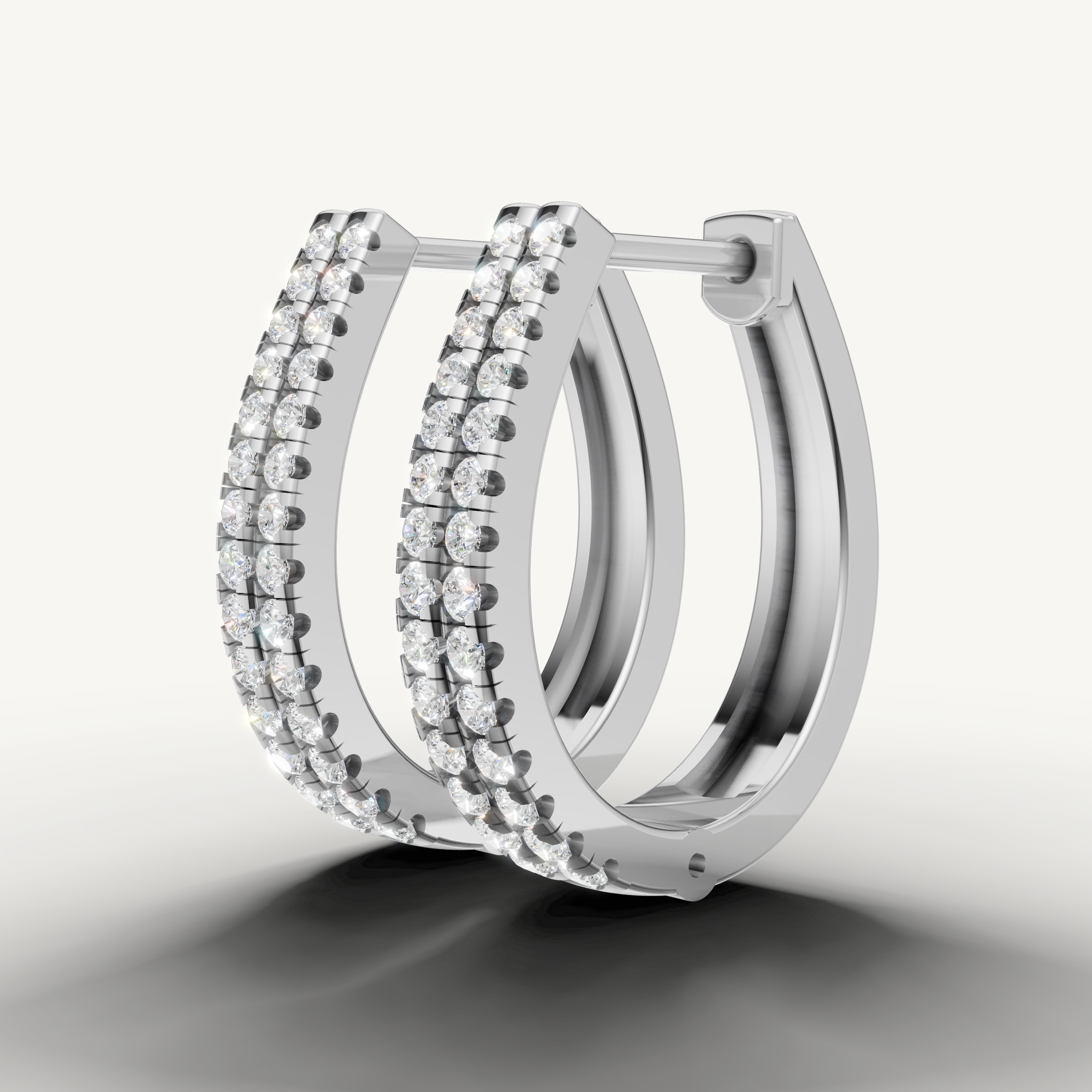 Handmade white gold designer earrings with sparkling brilliant diamonds