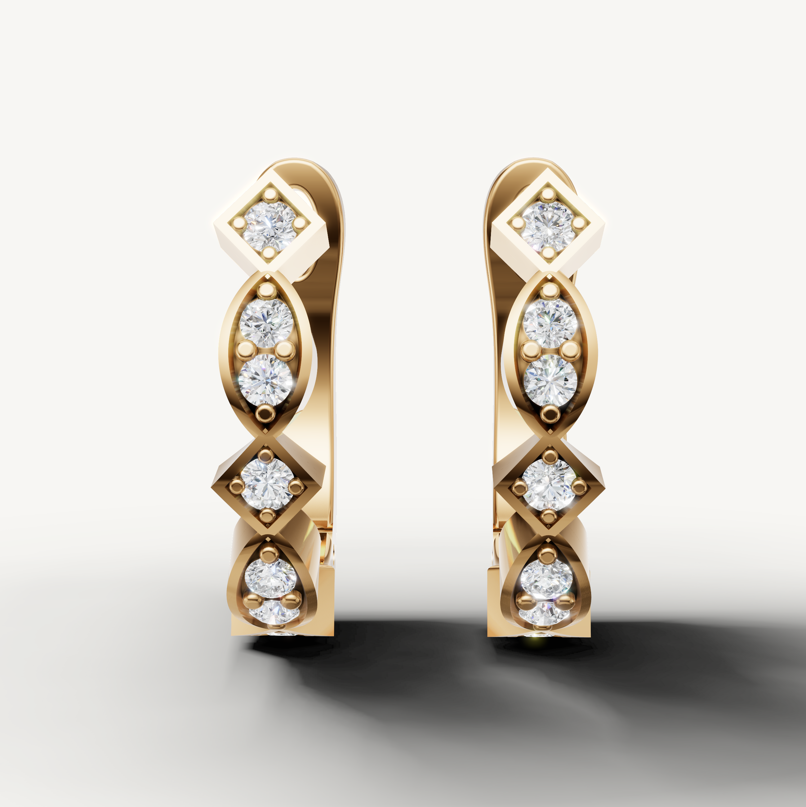 Raul Diamonds yellow gold diamond earrings for women luxury jewelry