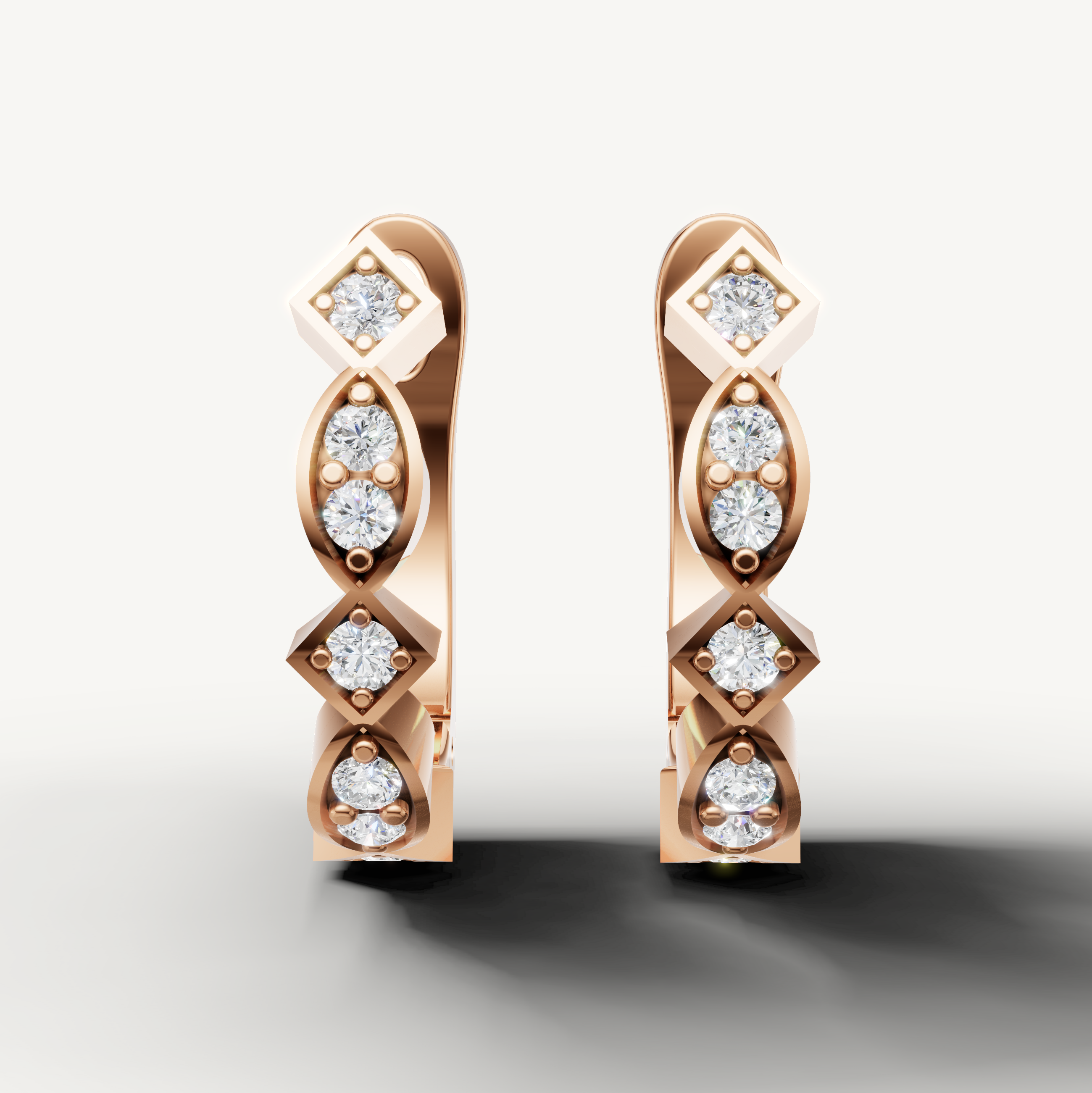 Raul Diamonds rose gold diamond earrings for women luxury jewelry