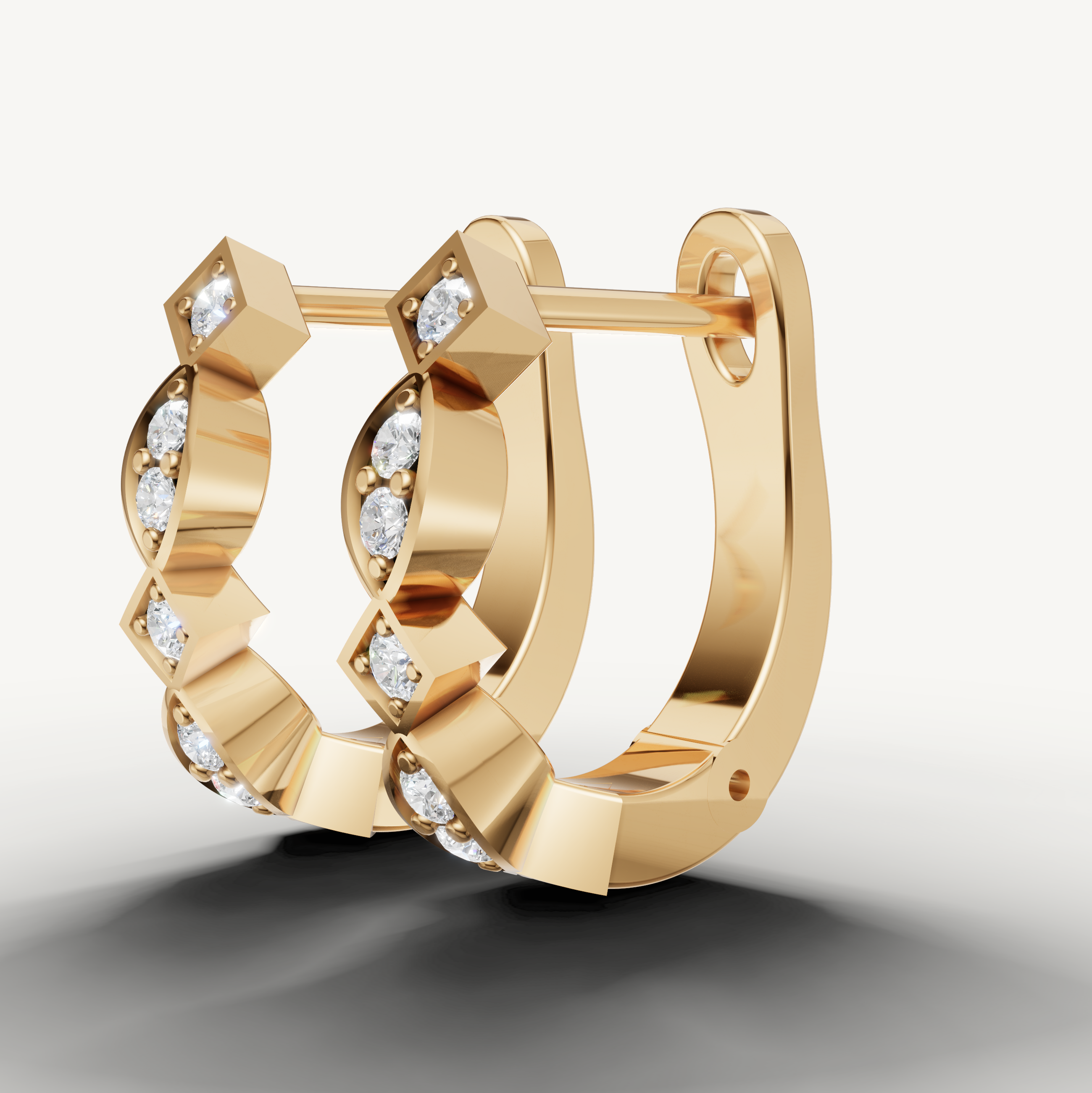 Luxury yellow gold diamond earrings for bridal and party wear