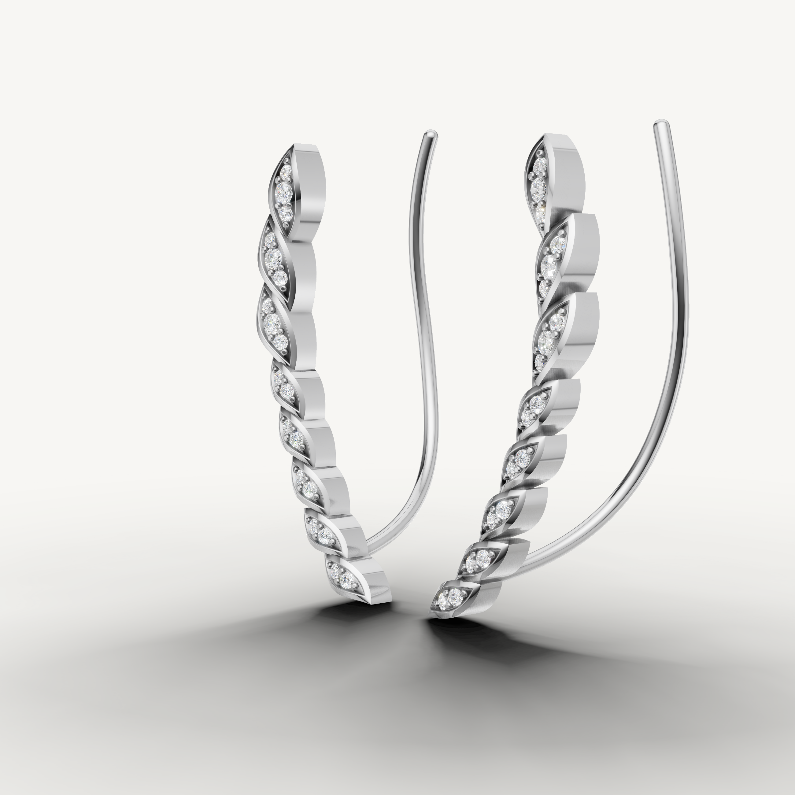 Fine jewelry white gold designer diamond earrings for daily wear