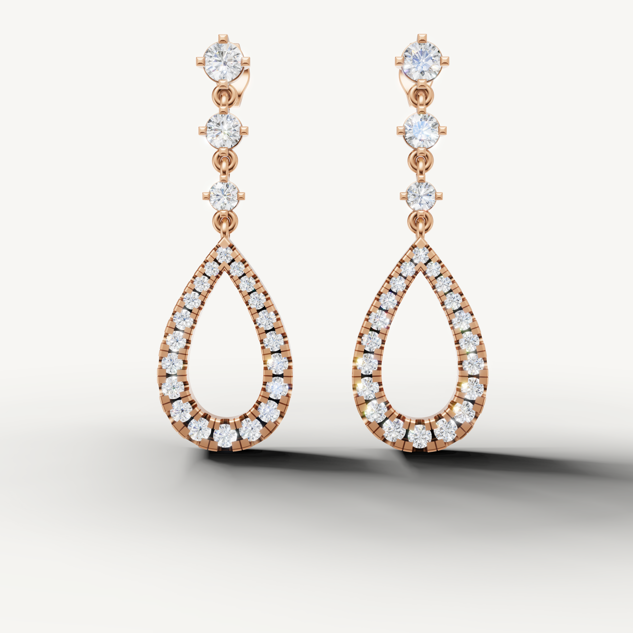 Raul Diamonds rose gold diamond teardrop earrings for women