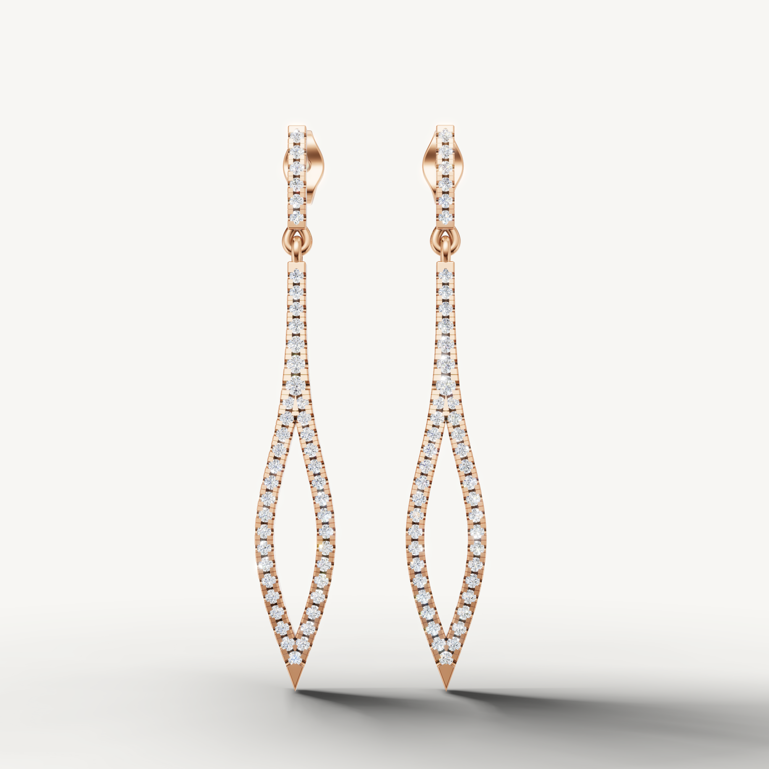 Raul Diamonds rose gold diamond marquise earrings for women