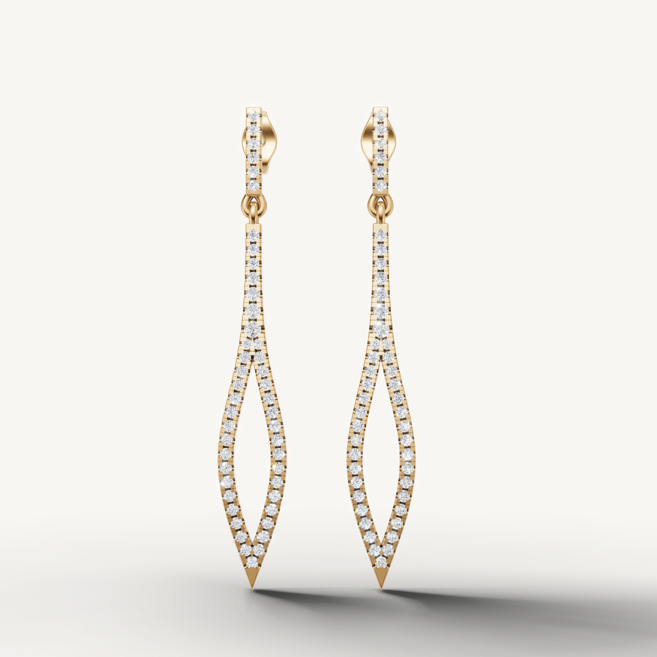 Raul Diamonds yellow gold diamond marquise drop earrings for women