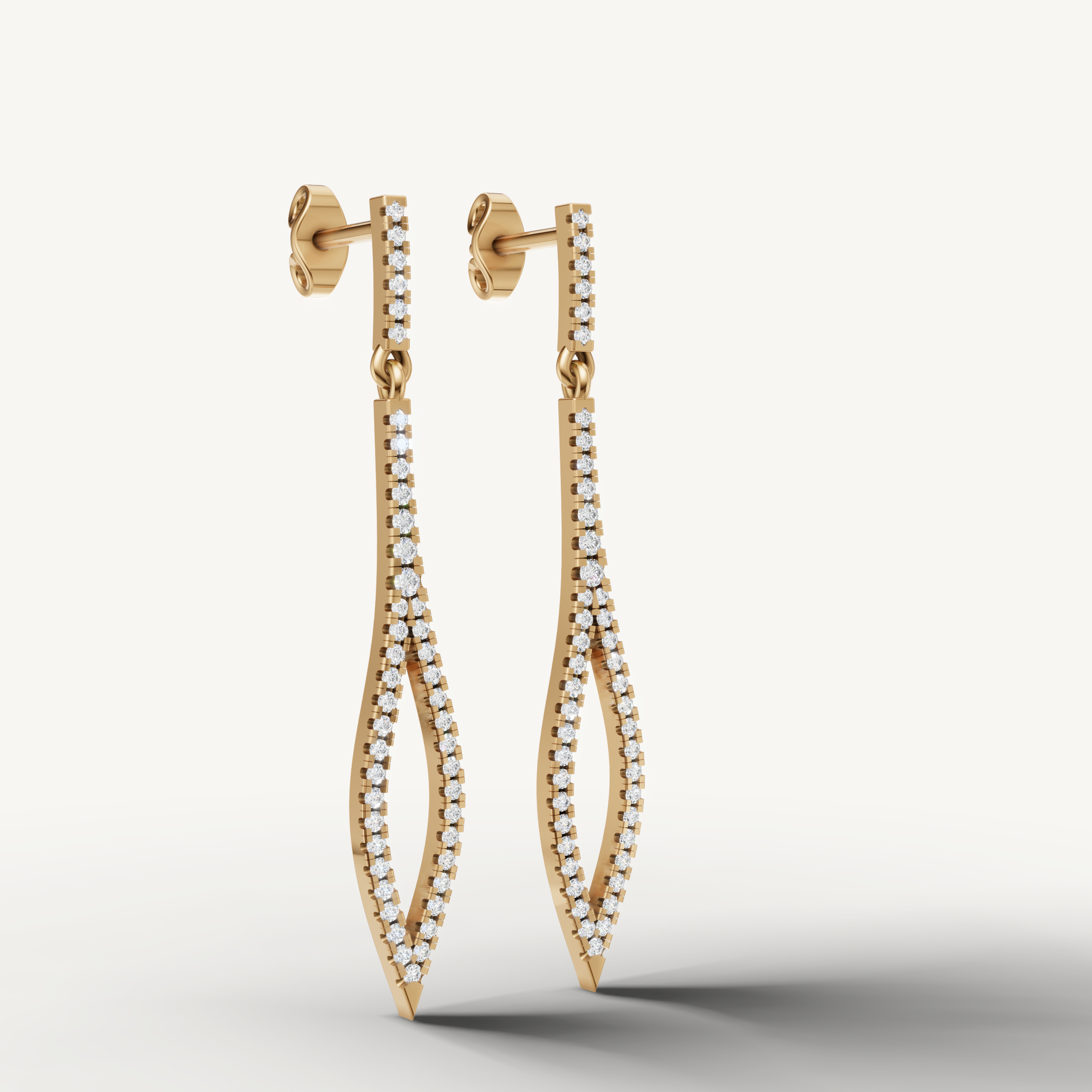 Luxury yellow gold open marquise diamond earrings online India