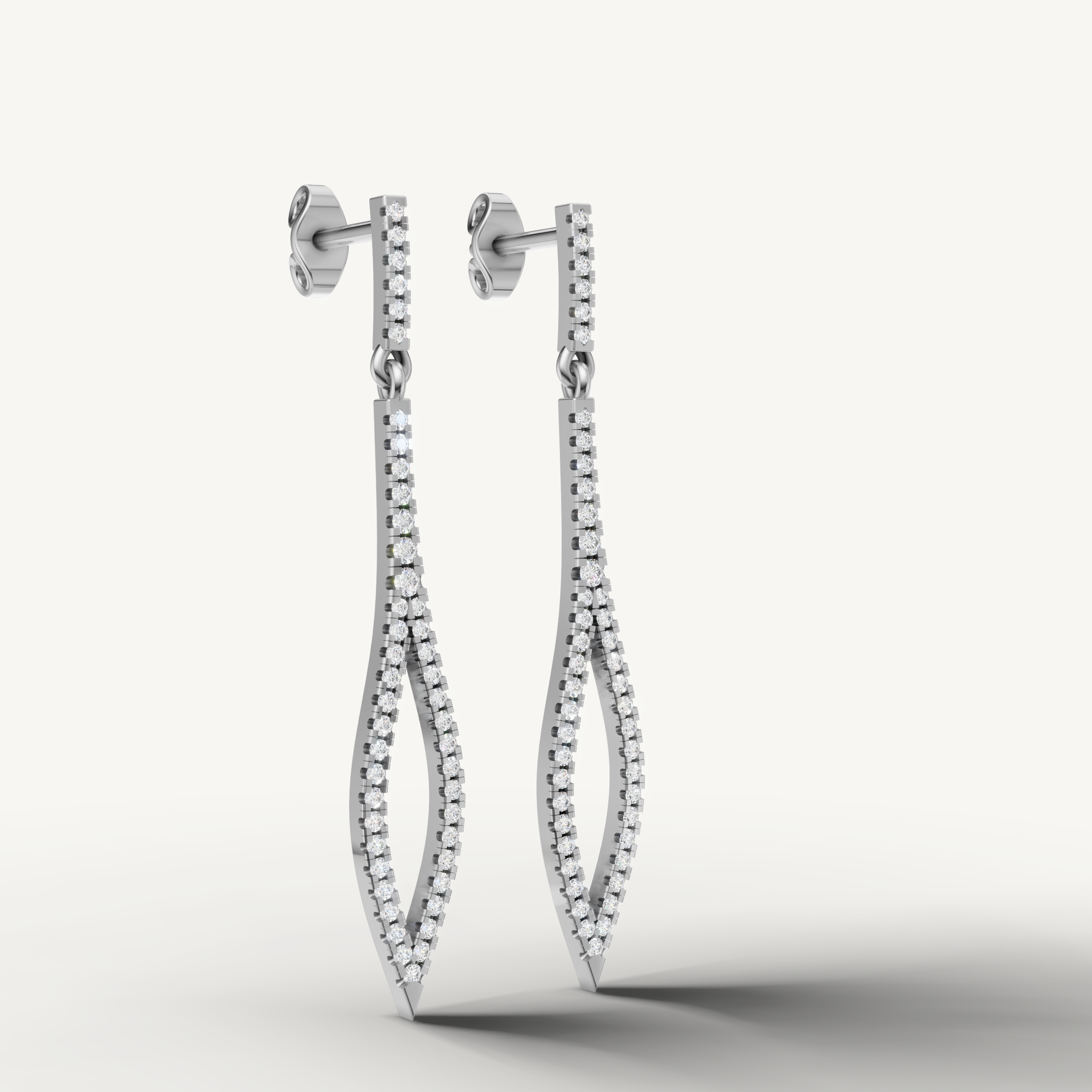 Luxury white gold open marquise diamond earrings online