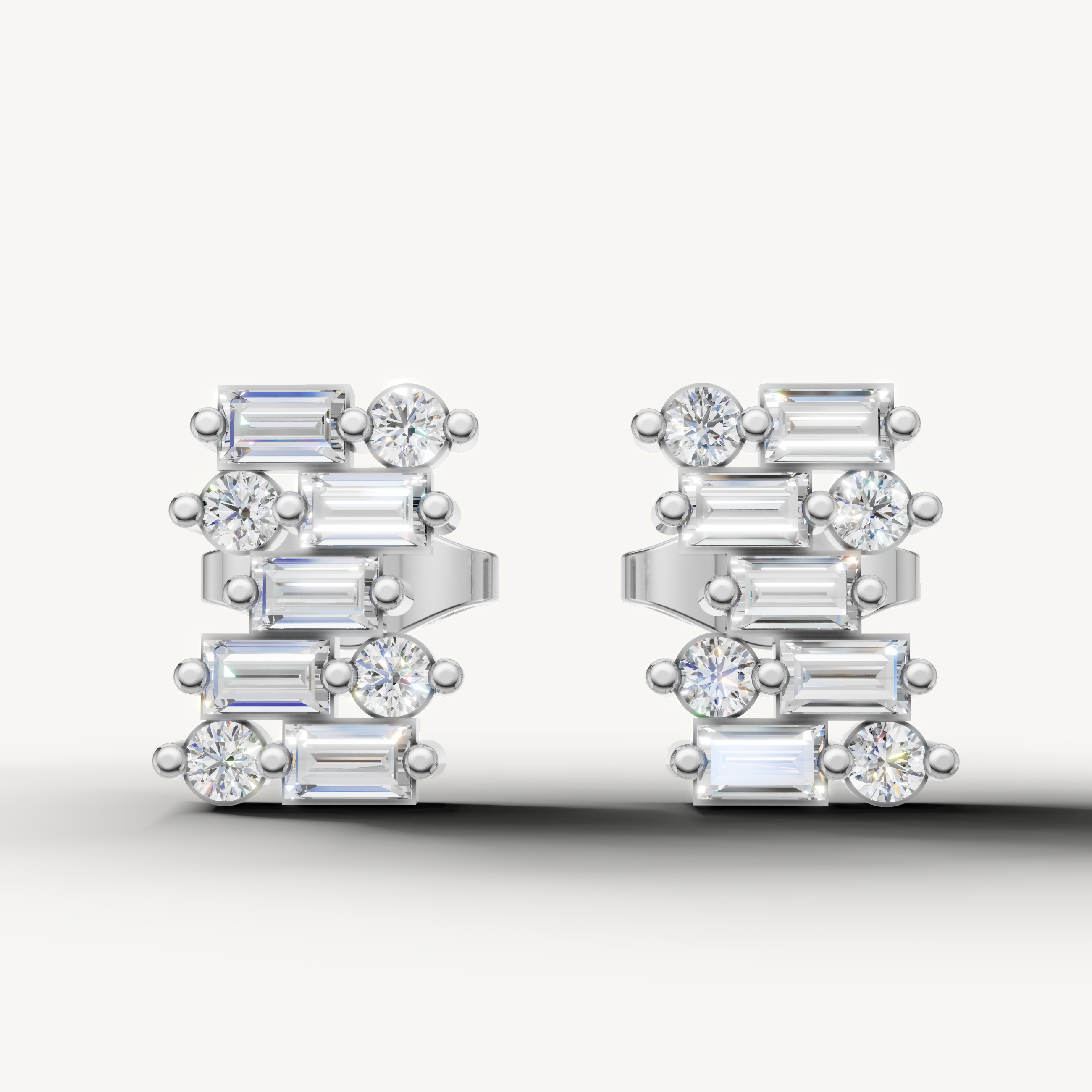 Modern rose gold statement diamond stud earrings for bridal wear