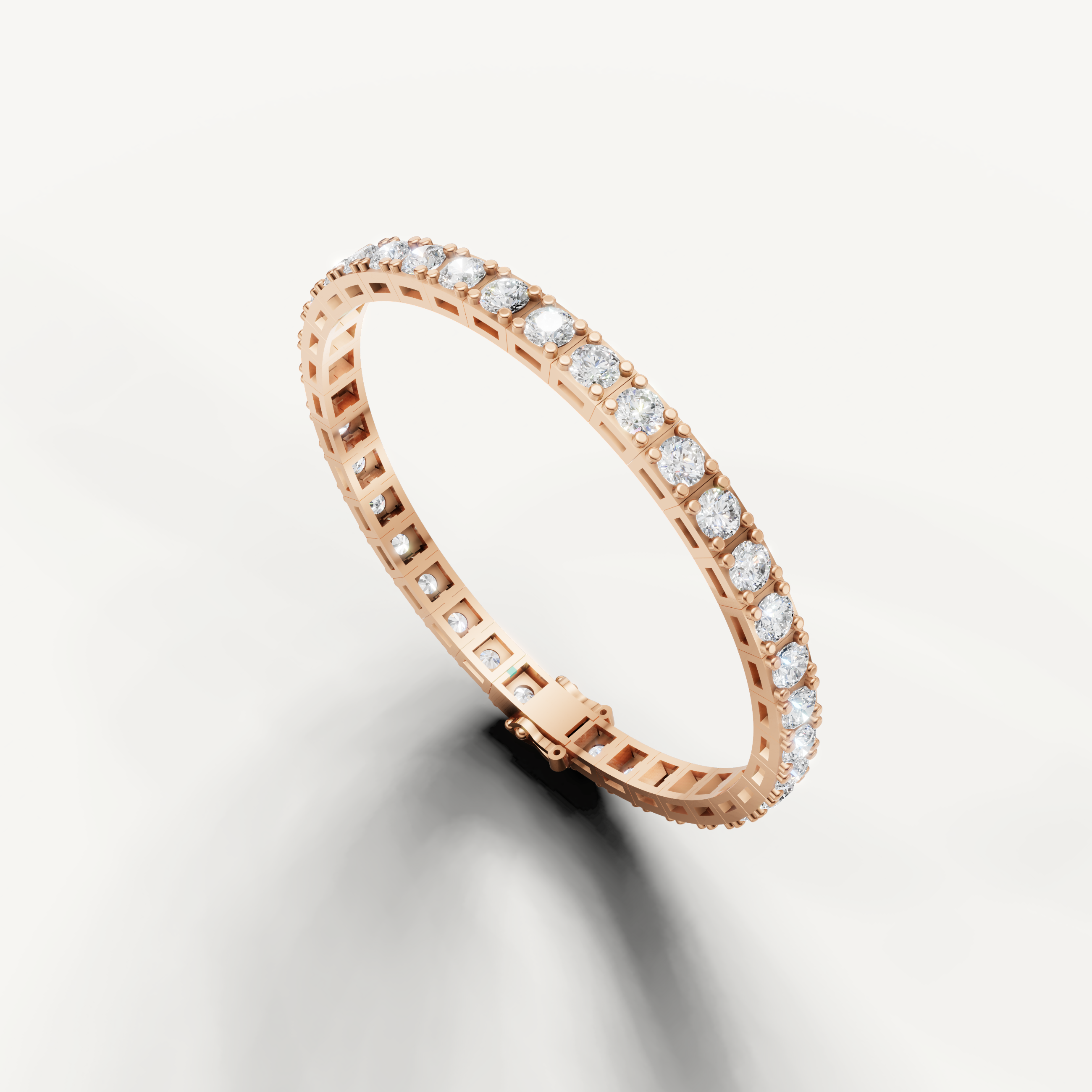 Raul Diamonds handcrafted rose gold bracelet with timeless round diamond design