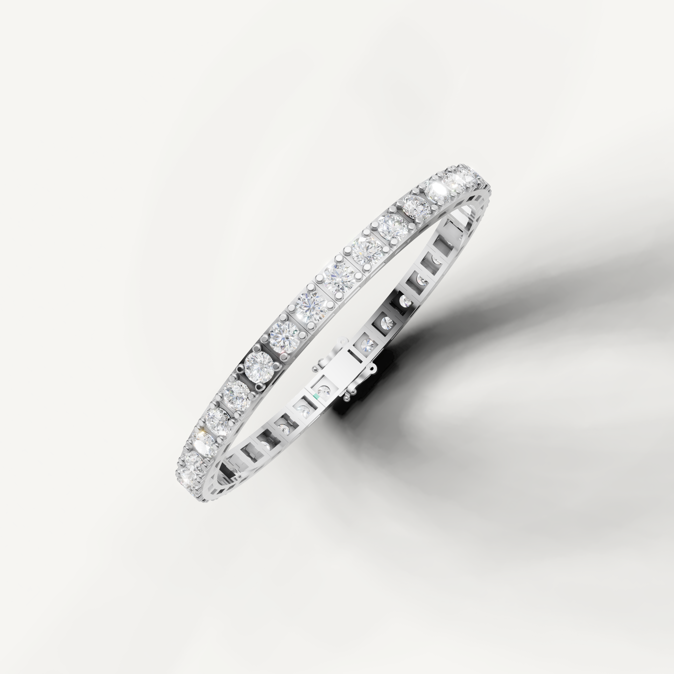 Luxury white gold bridal bracelet with sparkling round diamonds Raul Diamonds