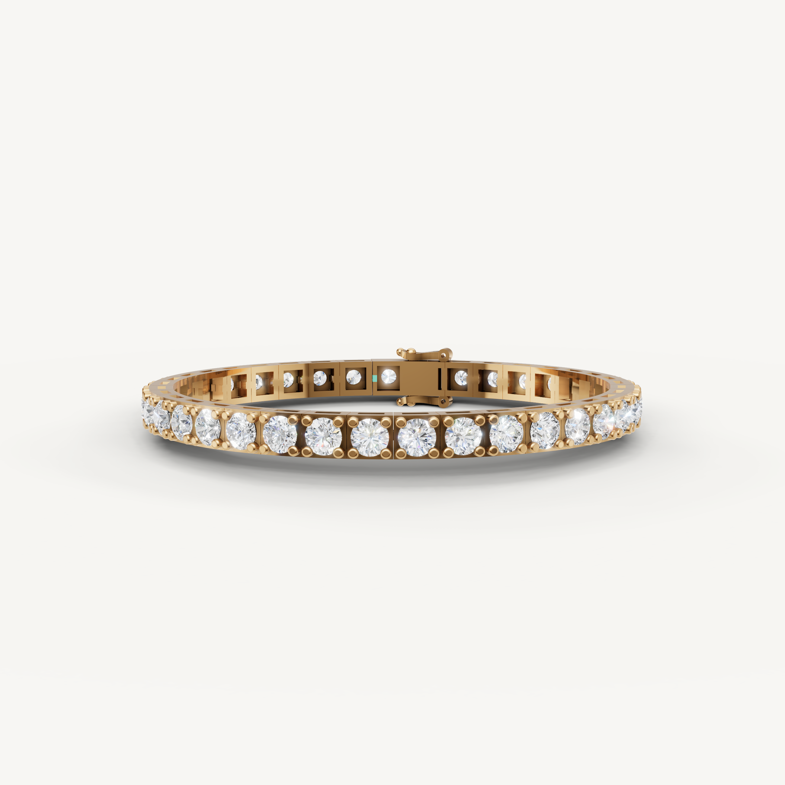 Raul Diamonds yellow gold round diamond tennis bracelet with timeless luxury design