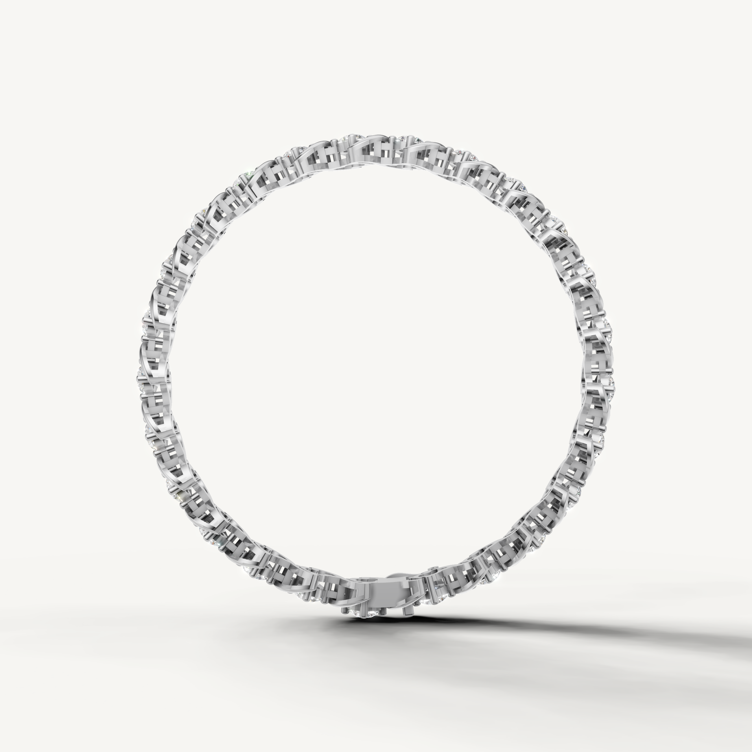 Elegant white gold bridal diamond bracelet with twist design Raul Diamonds
