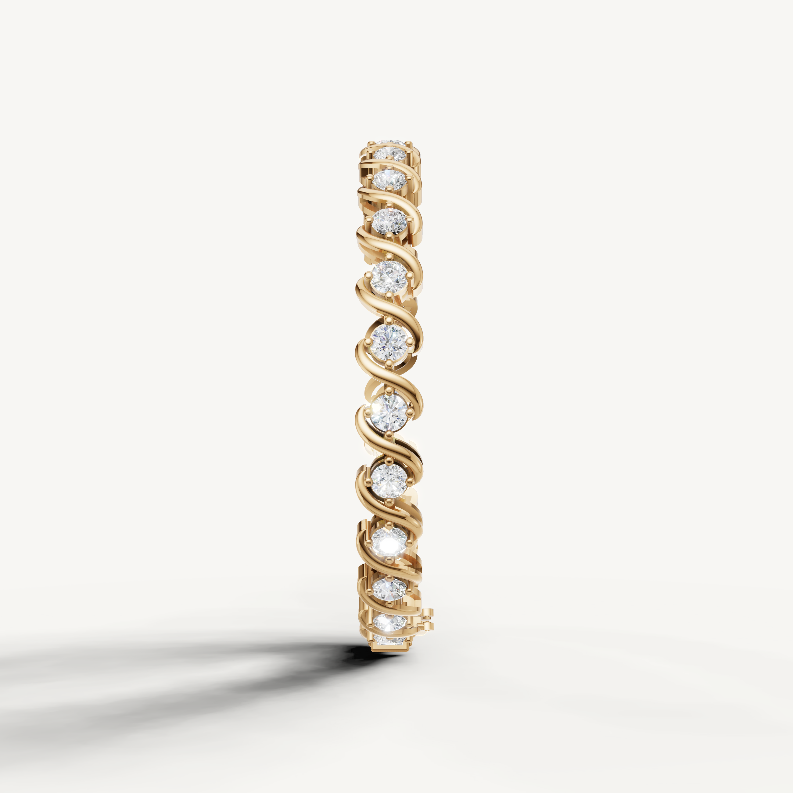 Luxury yellow gold round diamond bracelet by Raul Diamonds fine jewelry