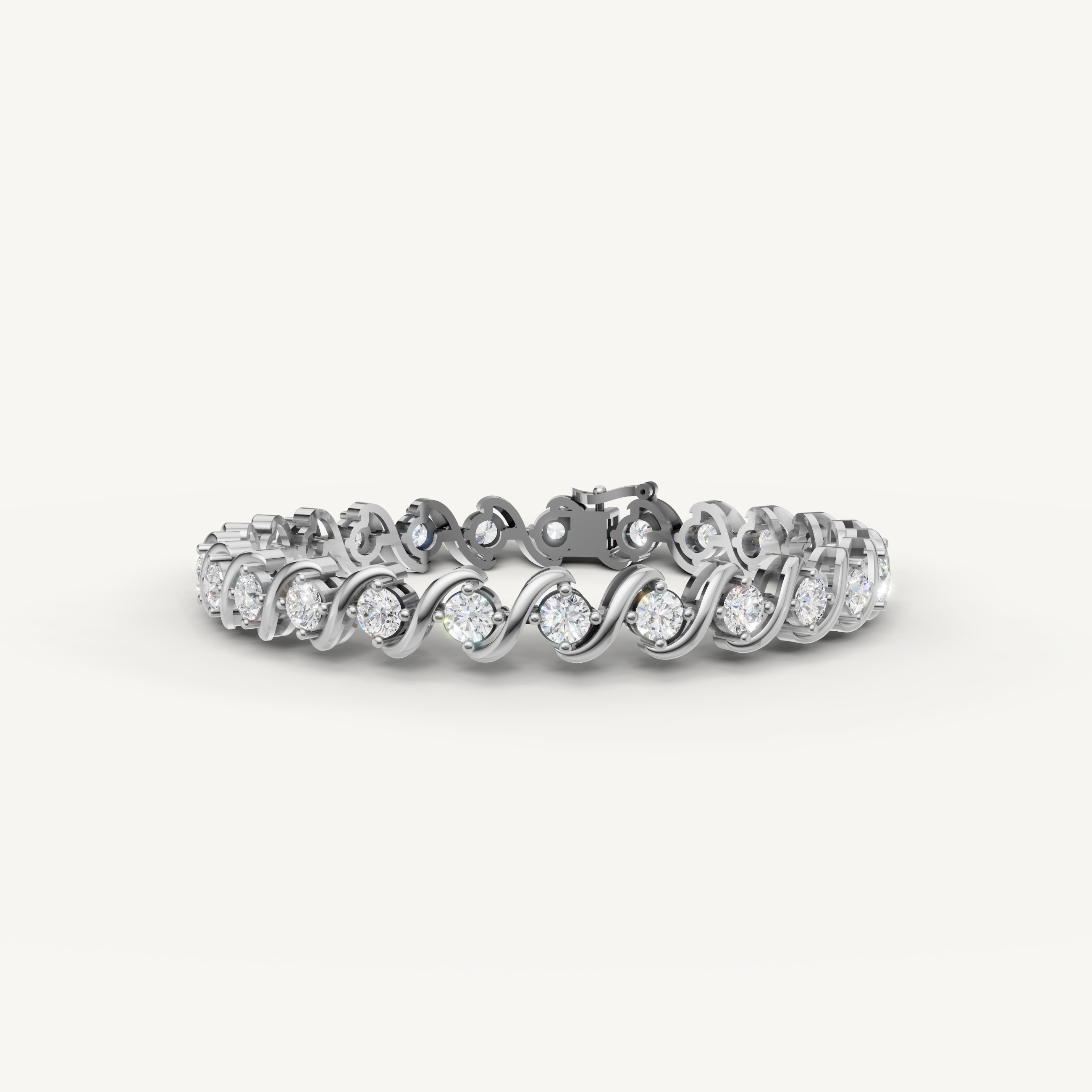 Raul Diamonds white gold twisted diamond bracelet with timeless luxury design