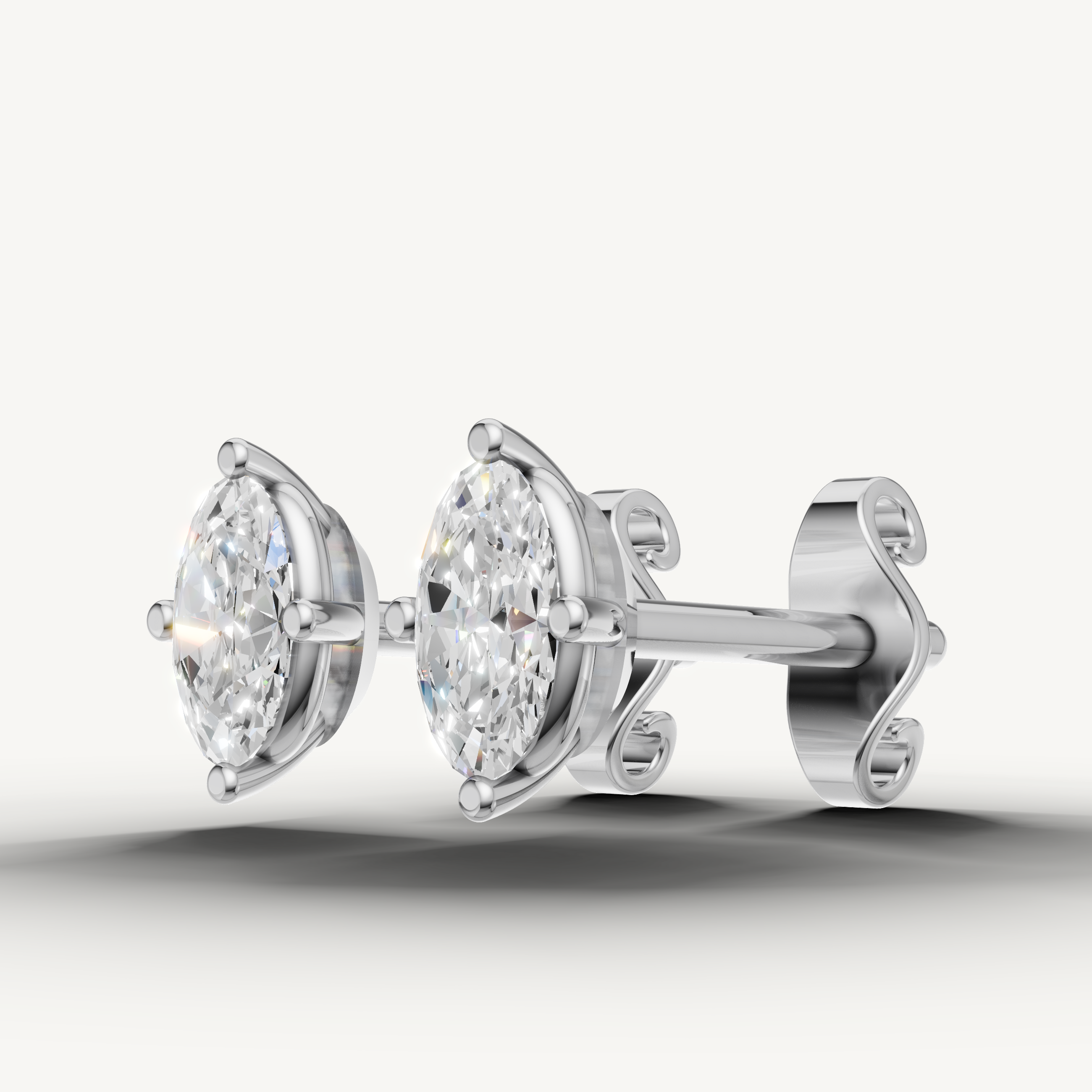 Raul Diamonds white gold marquise diamond earrings with timeless brilliance and refined style
