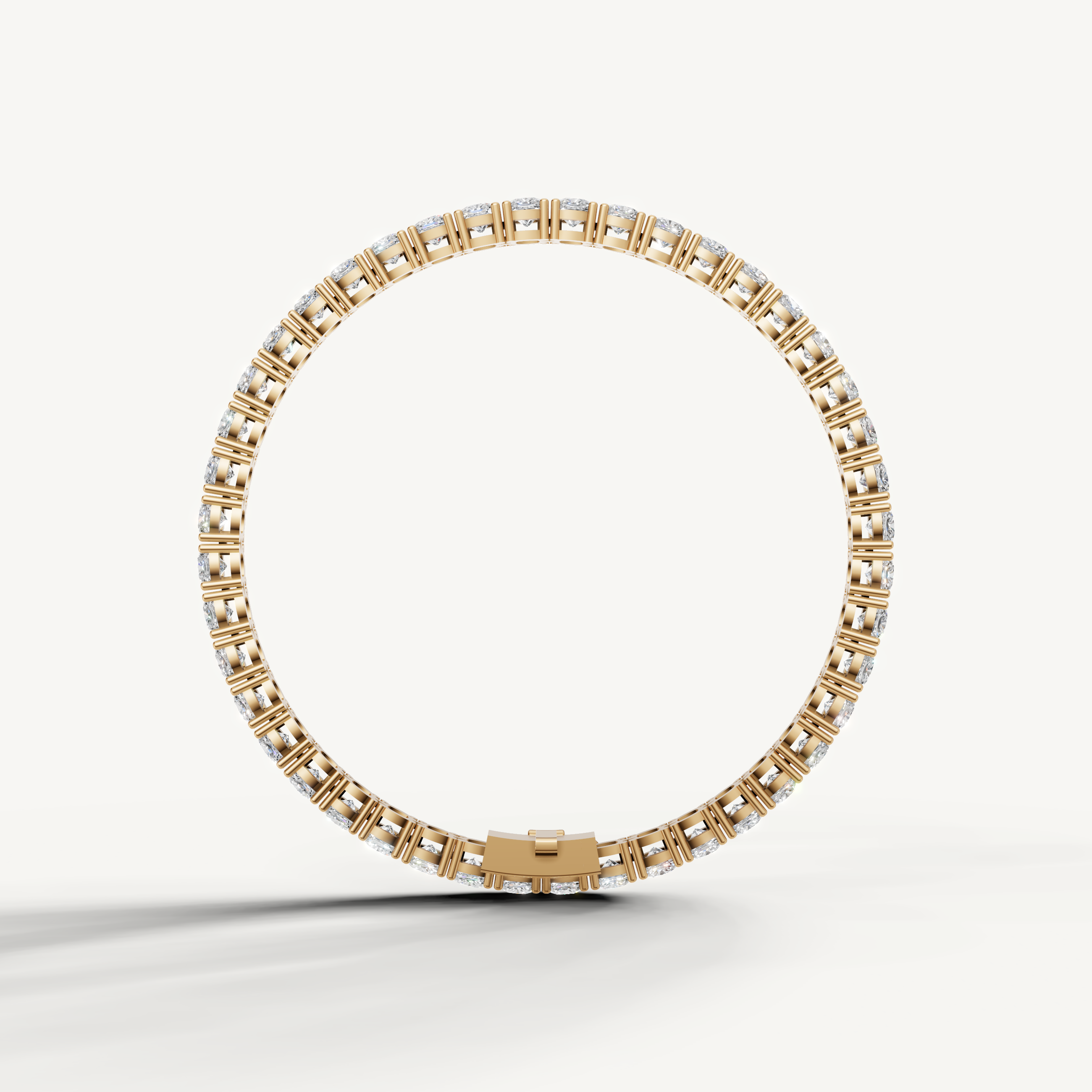 Classic yellow gold tennis bracelet with brilliant diamonds by Raul Diamonds