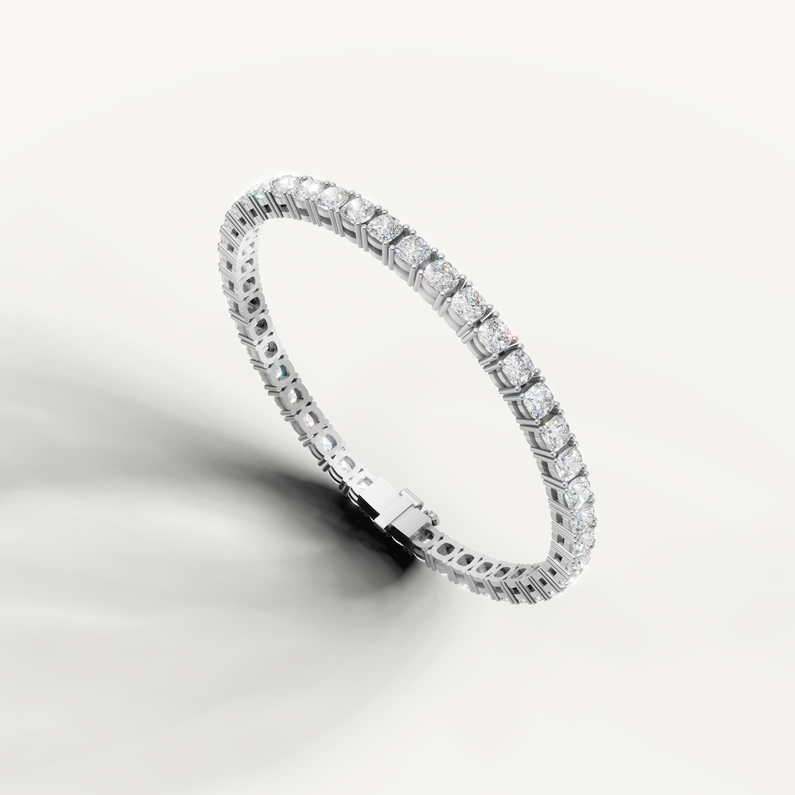 Fine white gold round diamond bracelet by Raul Diamonds
