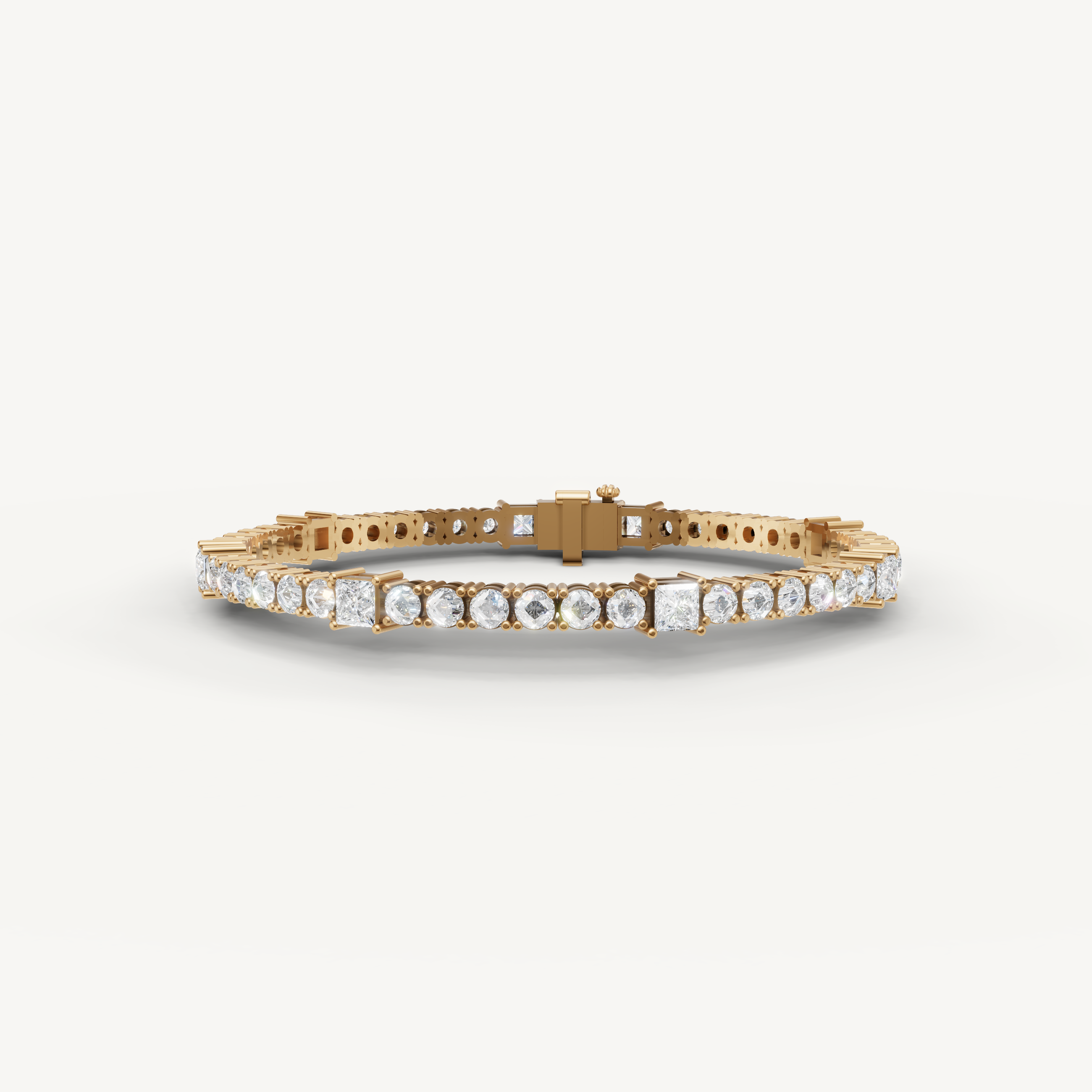 Raul Diamonds yellow gold mixed shape diamond tennis bracelet luxury jewelry
