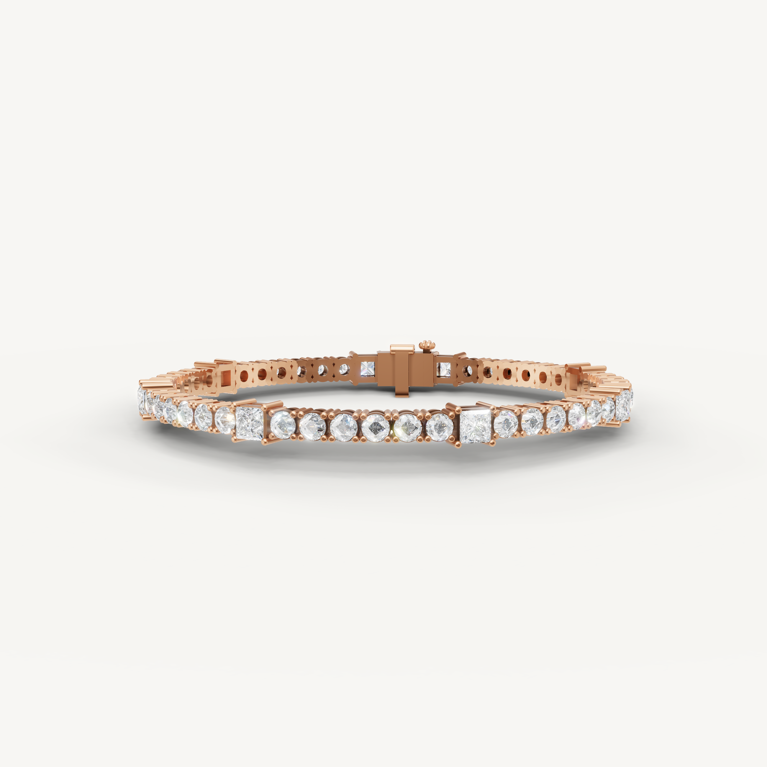 Raul Diamonds rose gold mixed shape diamond tennis bracelet luxury jewelry
