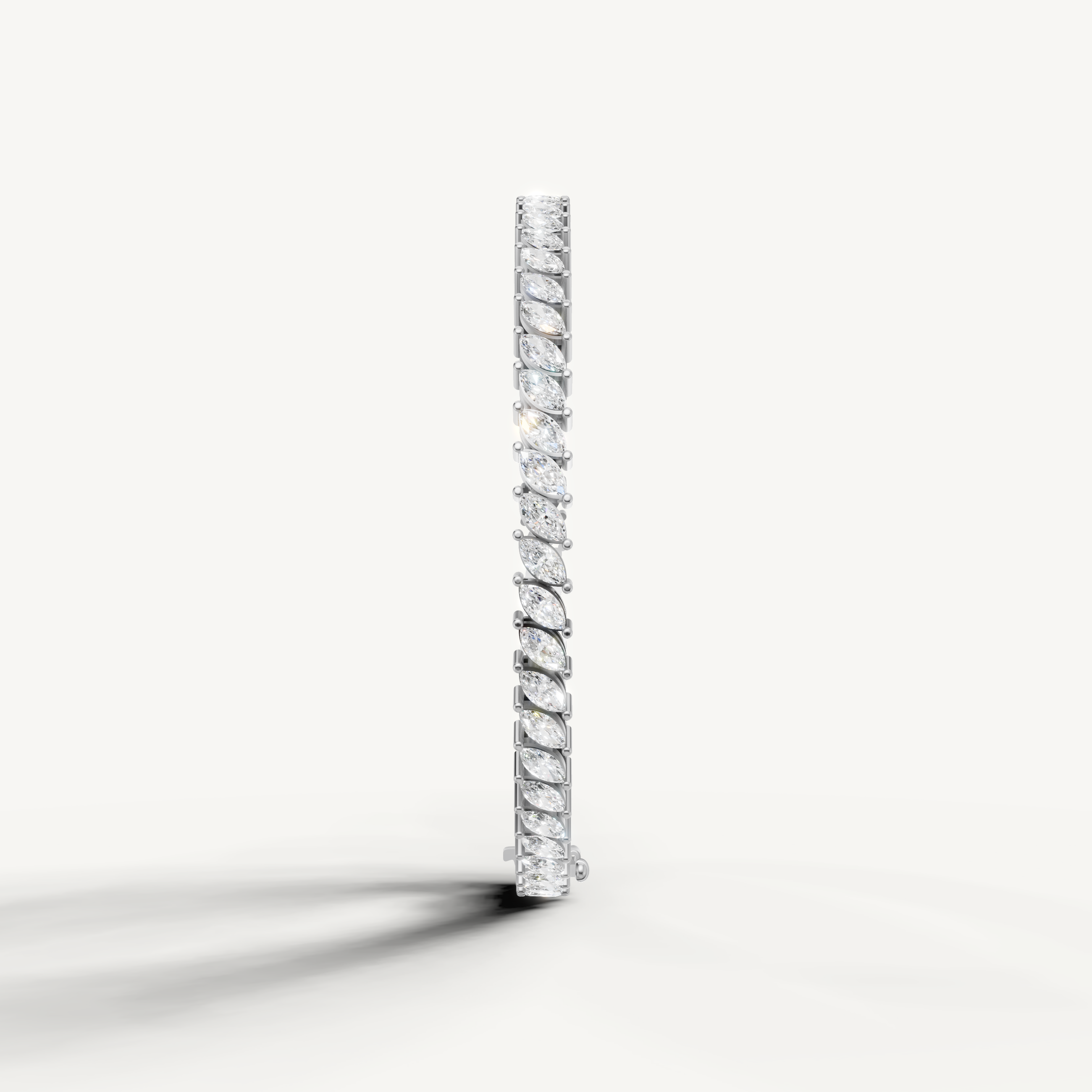 Elegant white gold bracelet with marquise cut diamonds for women