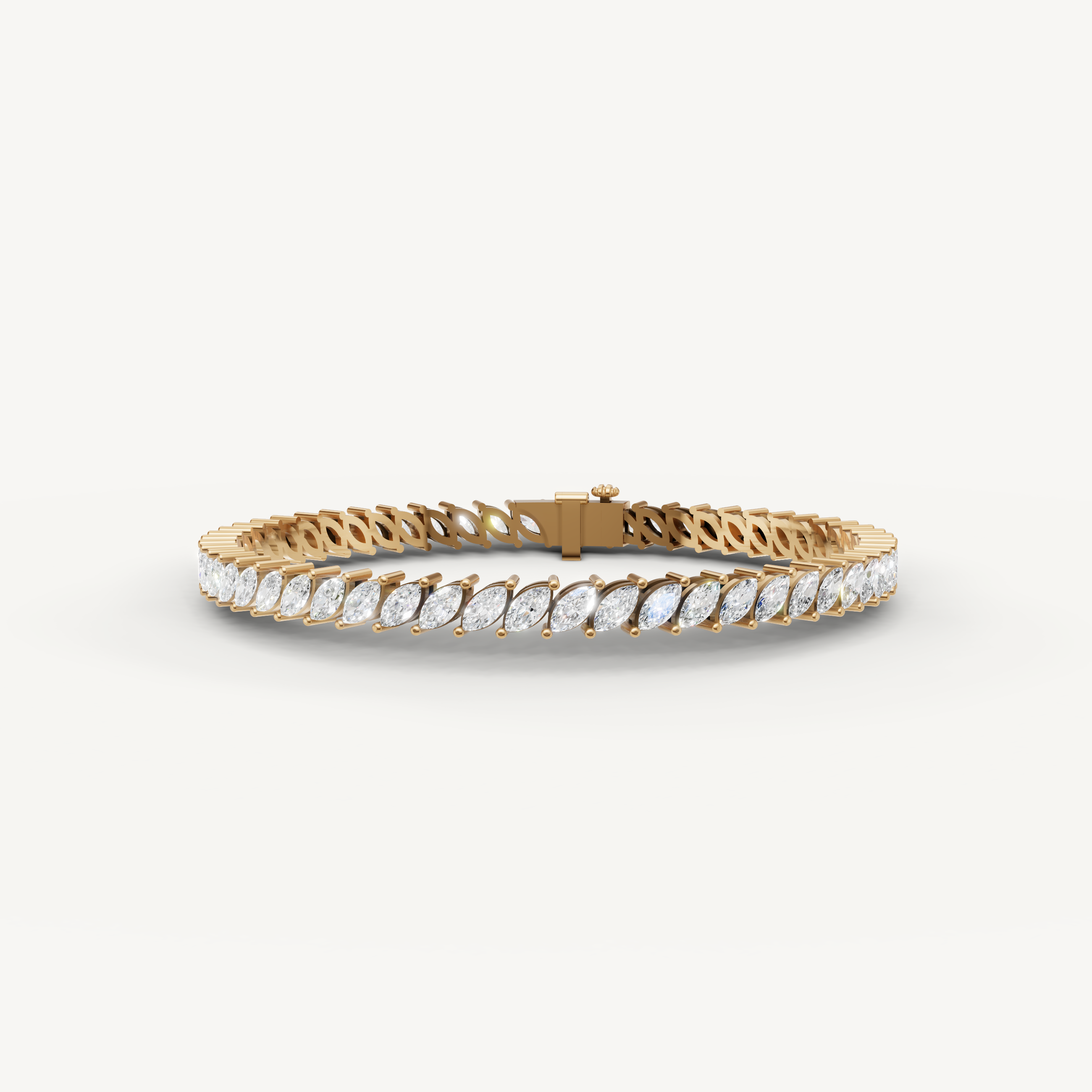 Raul Diamonds yellow gold marquise diamond tennis bracelet luxury jewelry