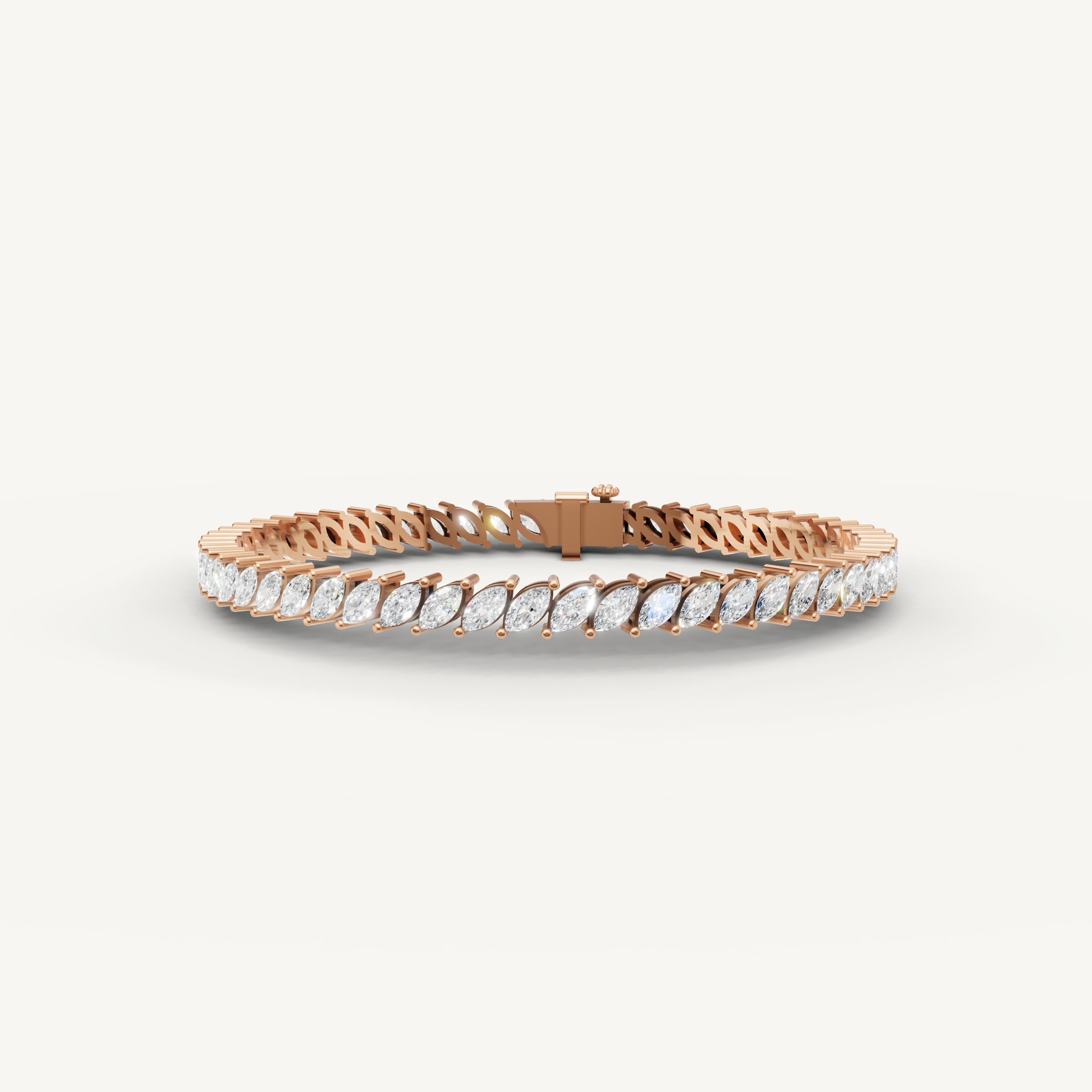 Raul Diamonds rose gold marquise diamond tennis bracelet luxury jewelry