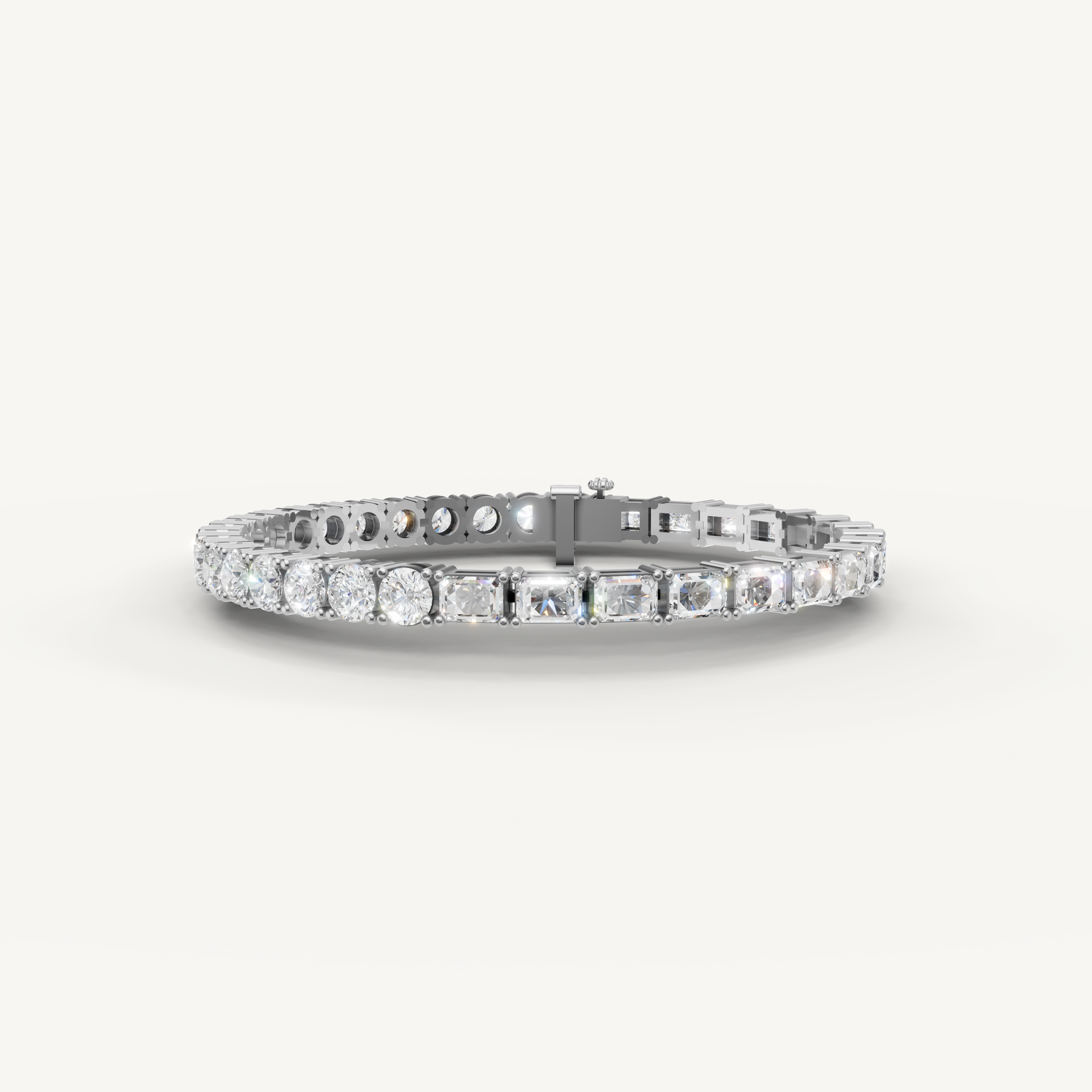 Raul Diamonds white gold mixed shape diamond tennis bracelet with brilliant sparkle