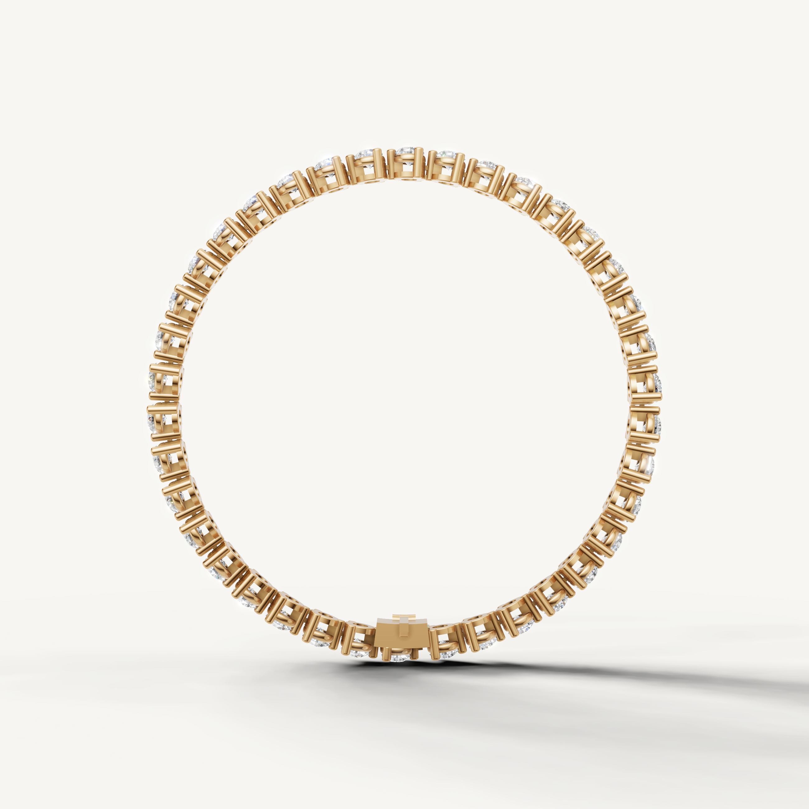 Designer yellow gold diamond bracelet with modern alternating stone pattern