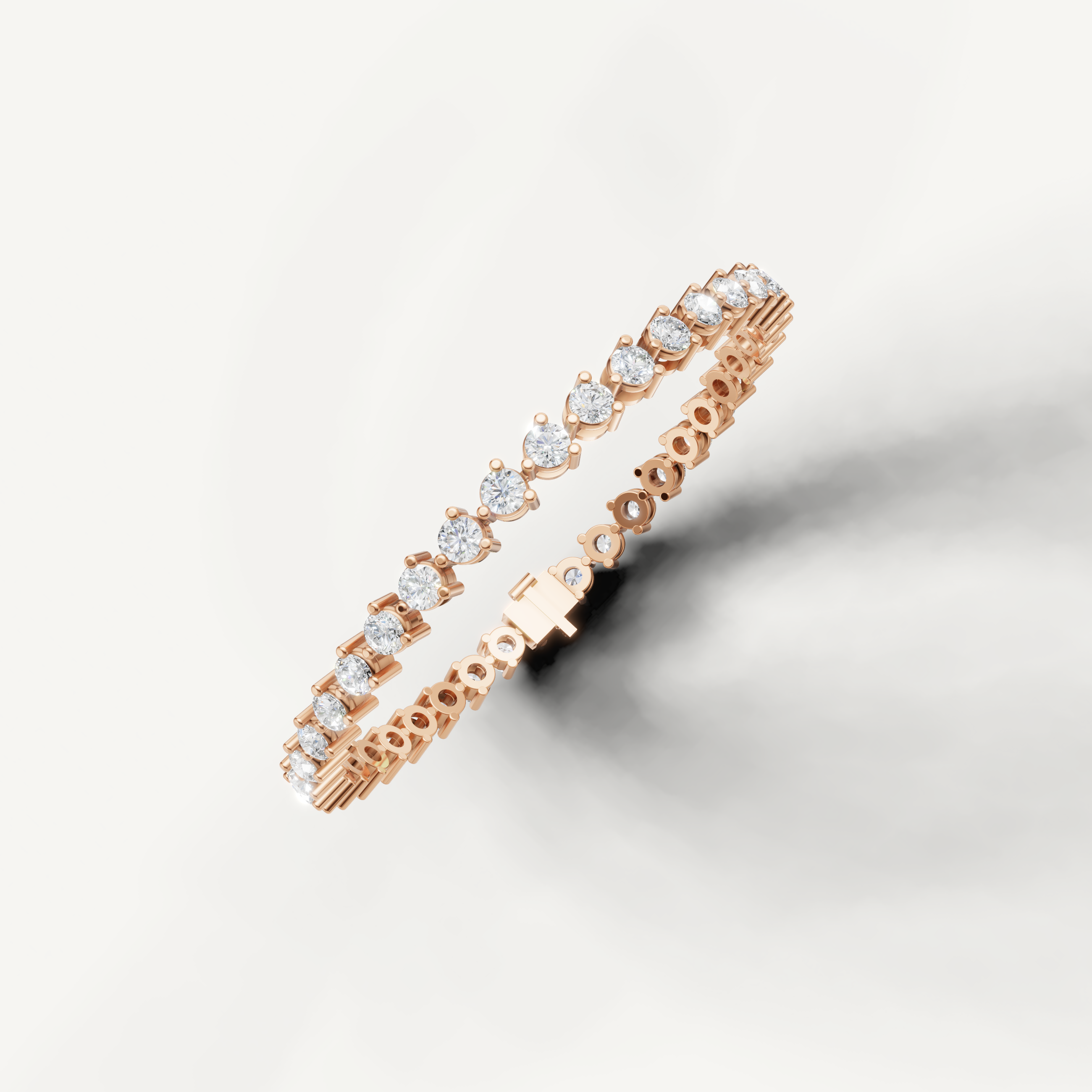 Premium rose gold bracelet featuring brilliant pear cut and round diamonds