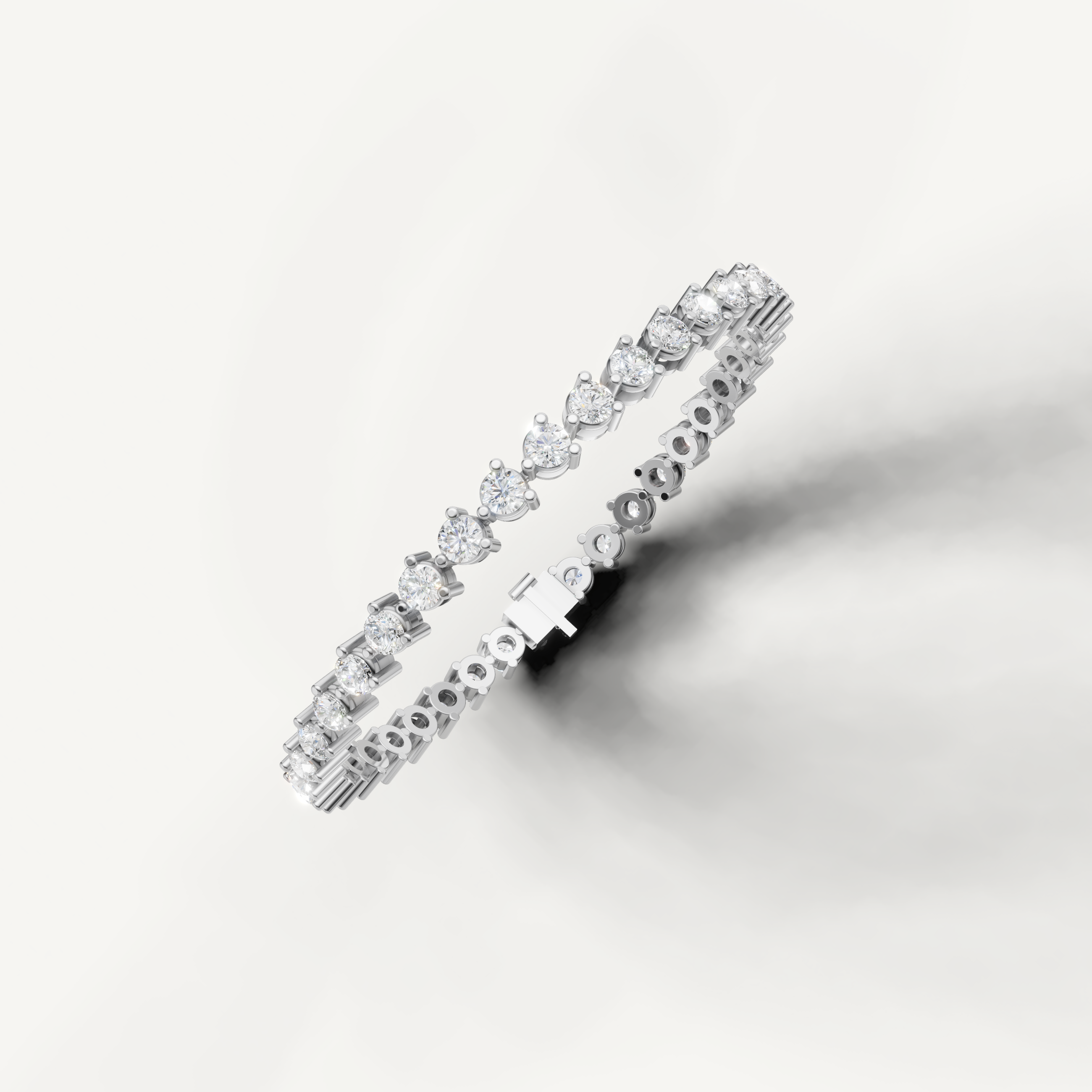 White gold luxury diamond bracelet featuring modern tennis bracelet styling