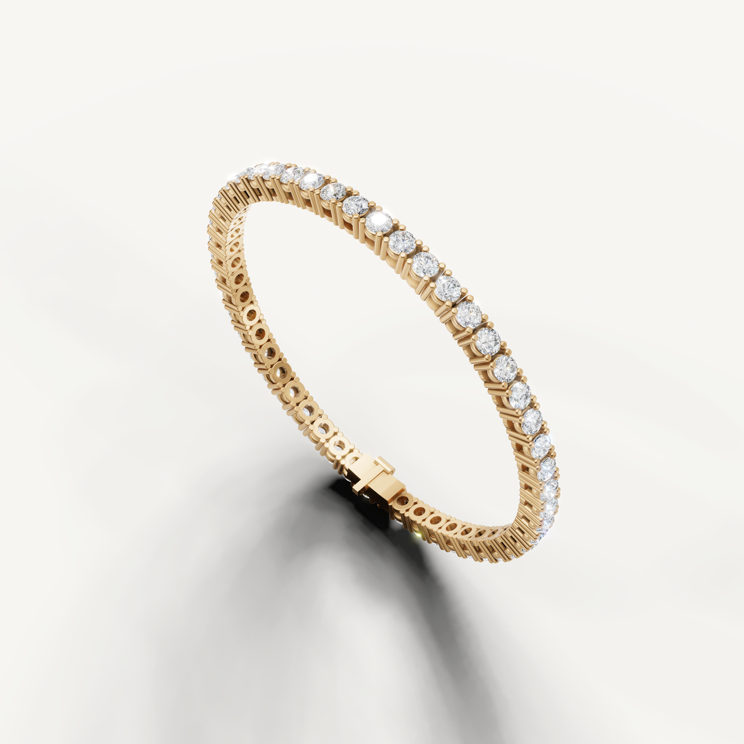Luxury yellow gold diamond line bracelet for women with timeless elegance