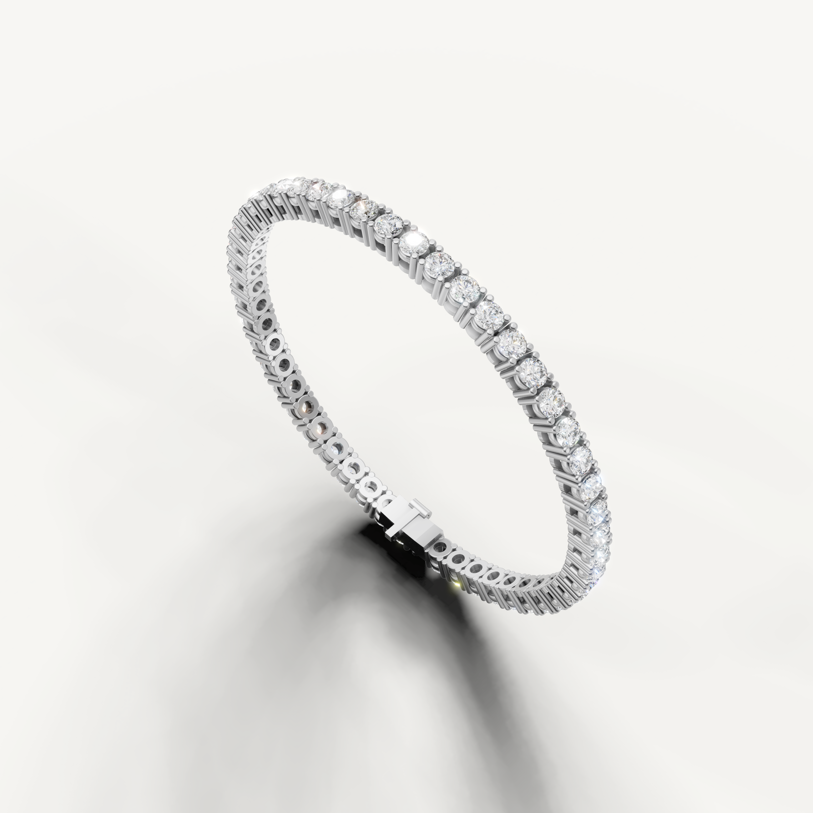 Designer white gold round diamond bracelet with timeless jewelry styling