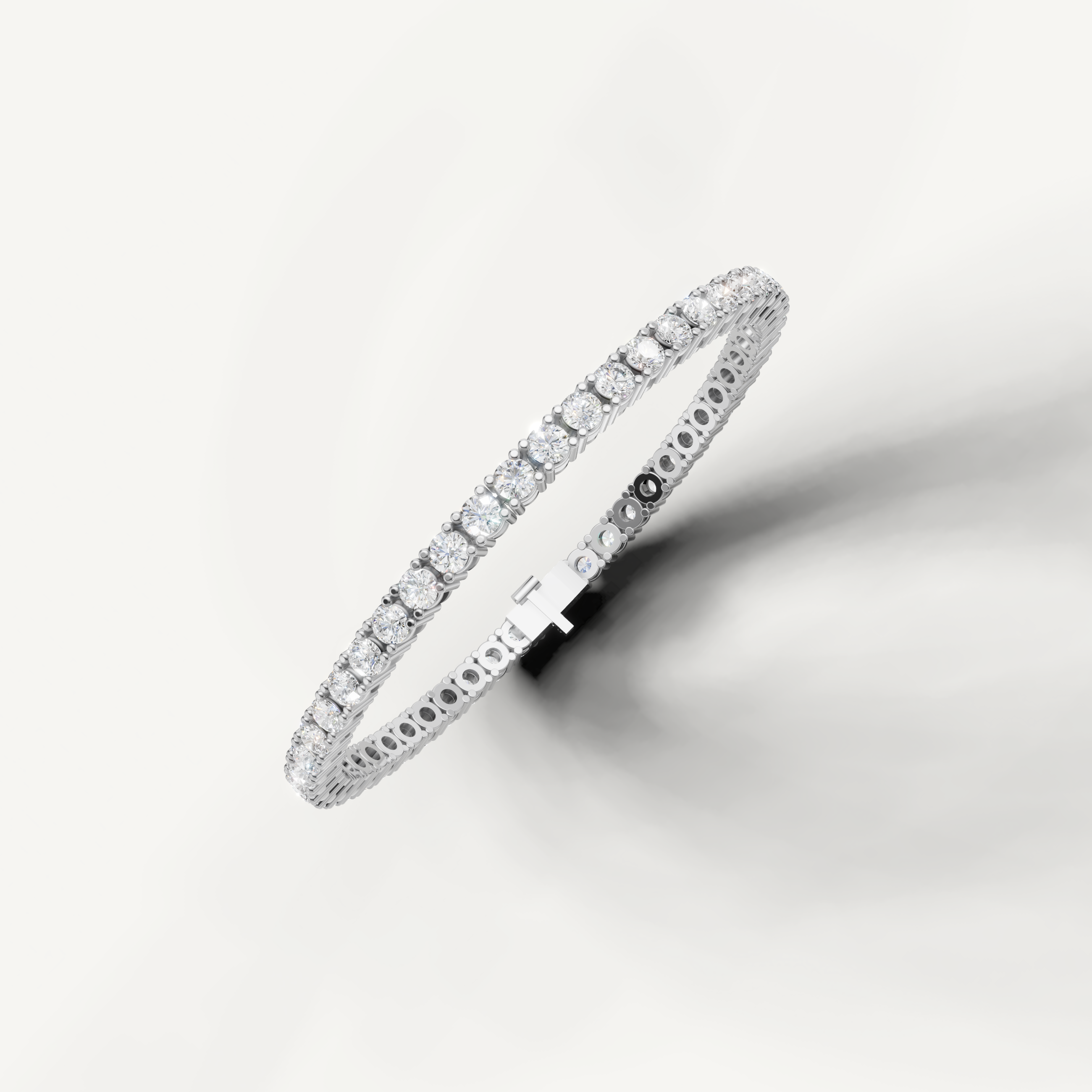 Fine white gold tennis bracelet with certified diamonds by Raul Diamonds