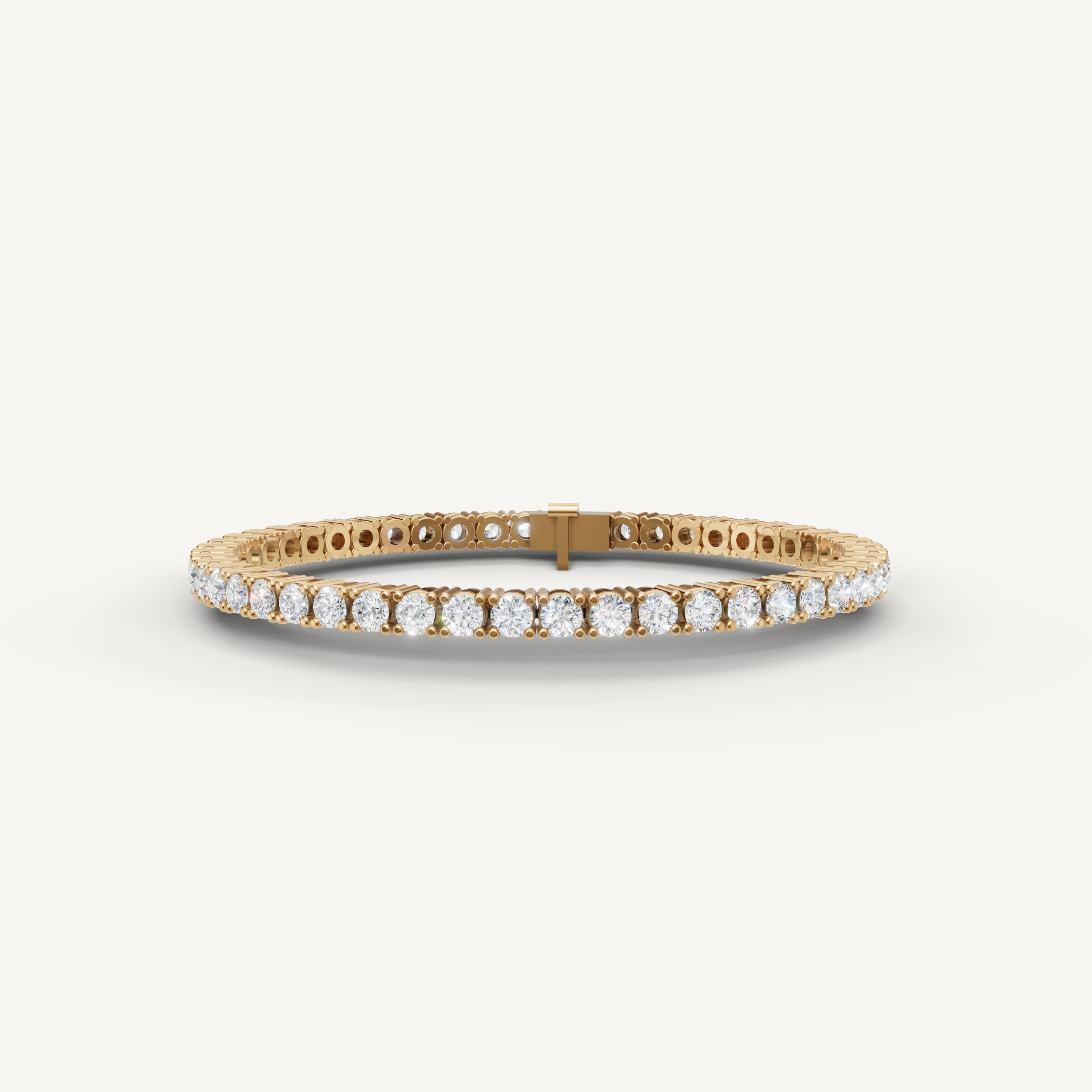 Raul Diamonds yellow gold round diamond tennis bracelet with classic luxury design