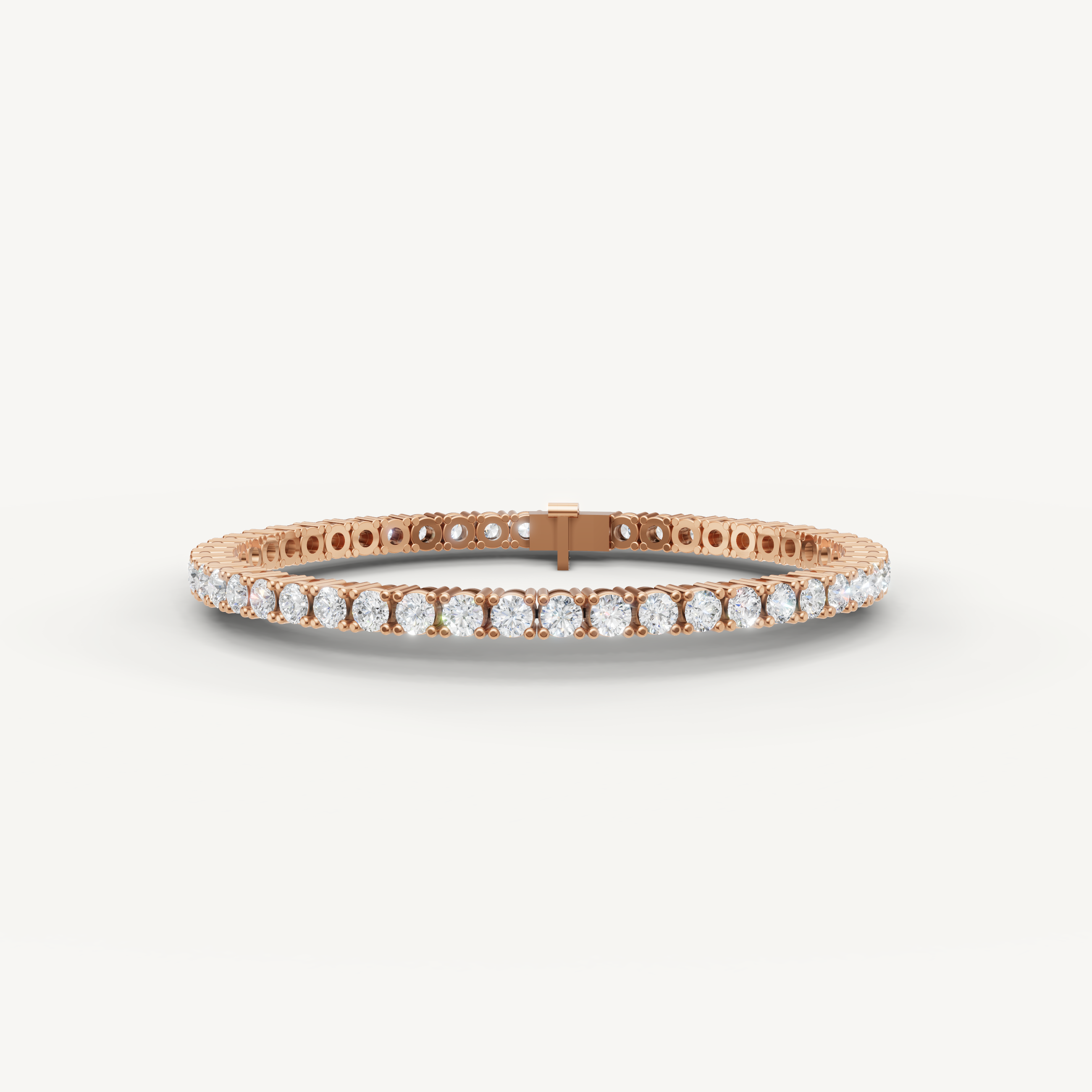 Designer yellow gold round diamond bracelet with secure clasp and premium sparkle