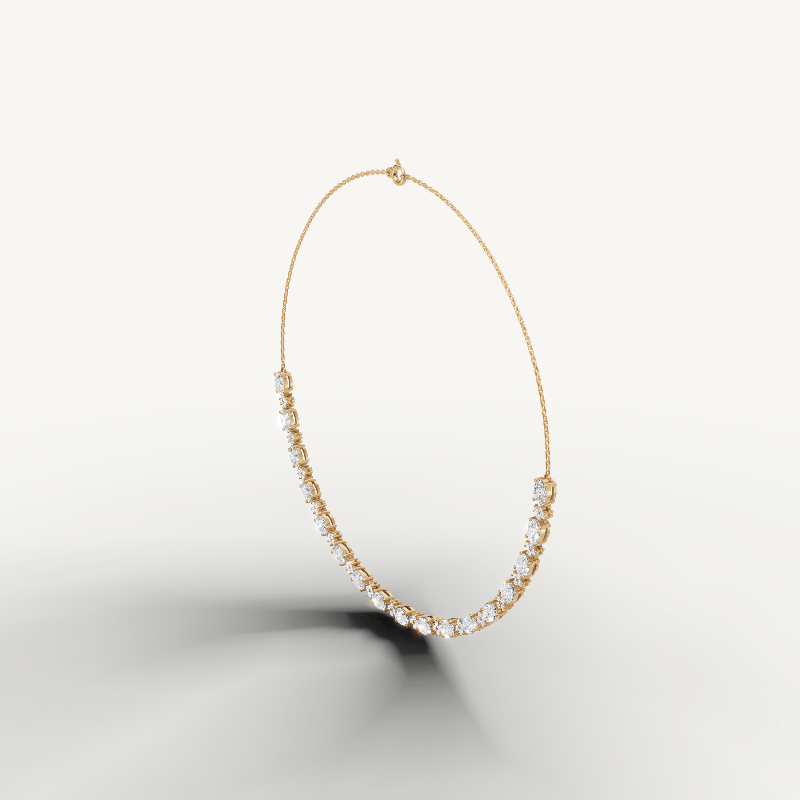 Fine Jewelry Oval Lab Grown Diamond Necklace by Raul Diamonds