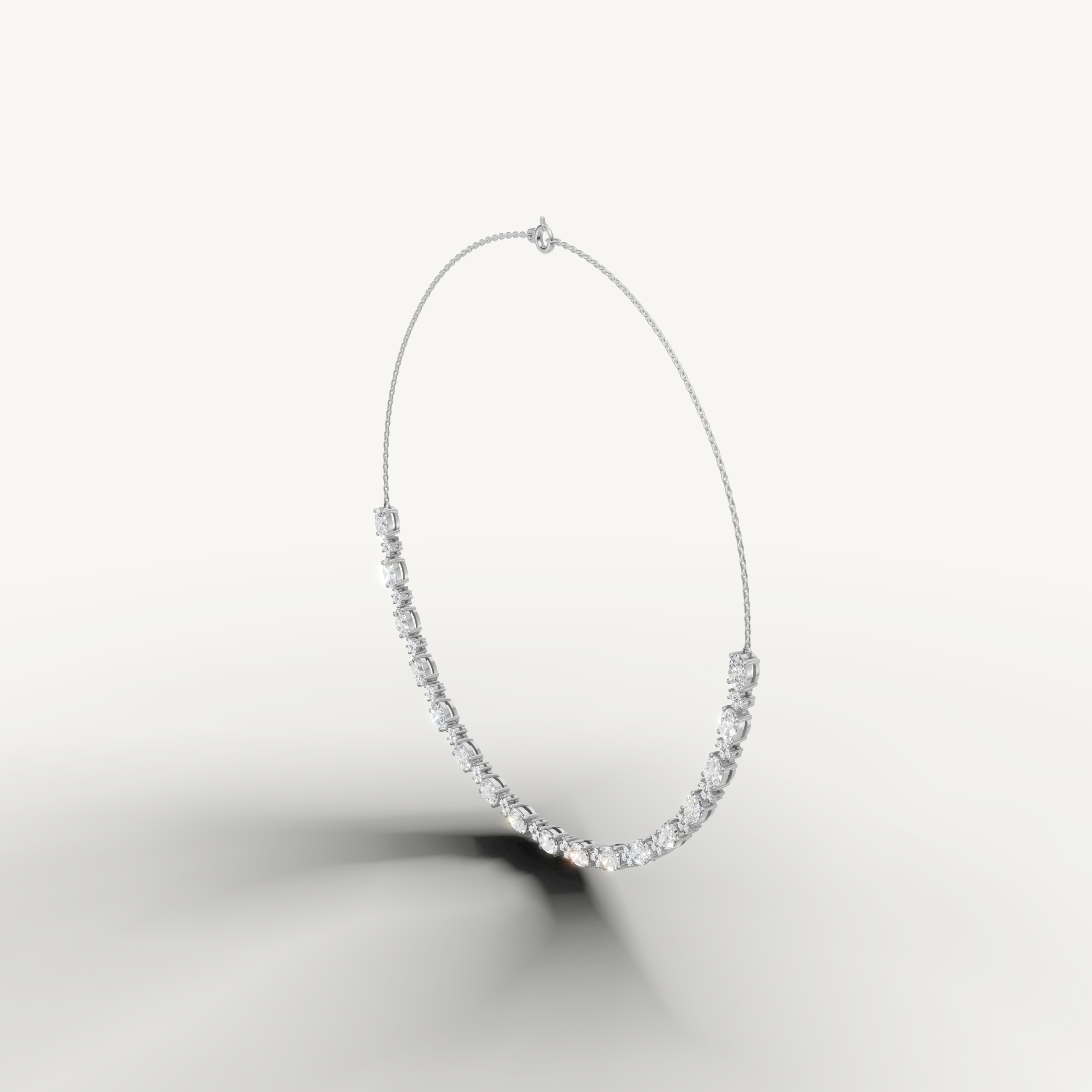 Fine Jewelry Oval Lab Grown Diamond Necklace by Raul Diamonds