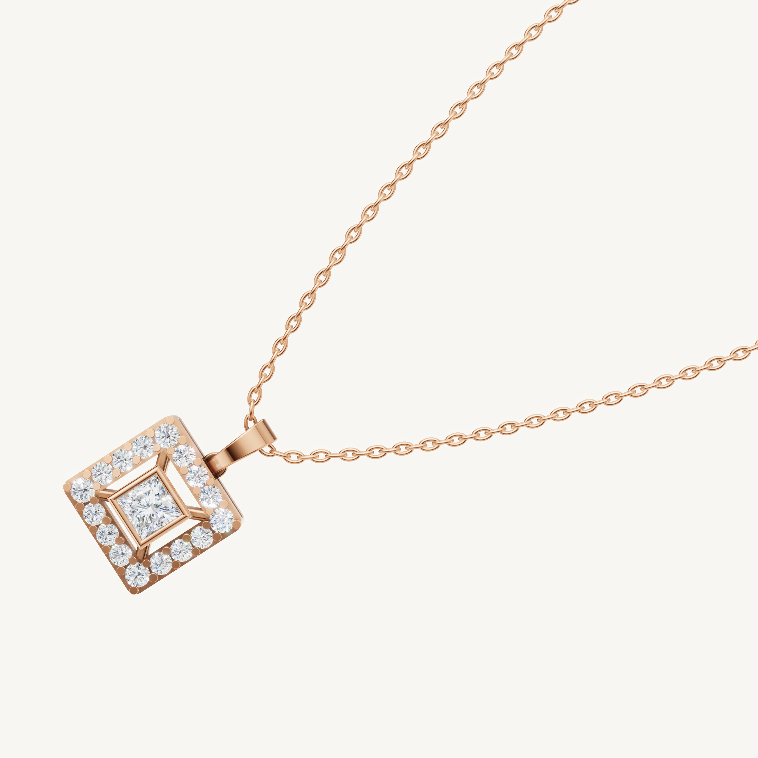 Fine Jewelry Princess Cut Lab Grown Diamond Pendant by Raul Diamonds