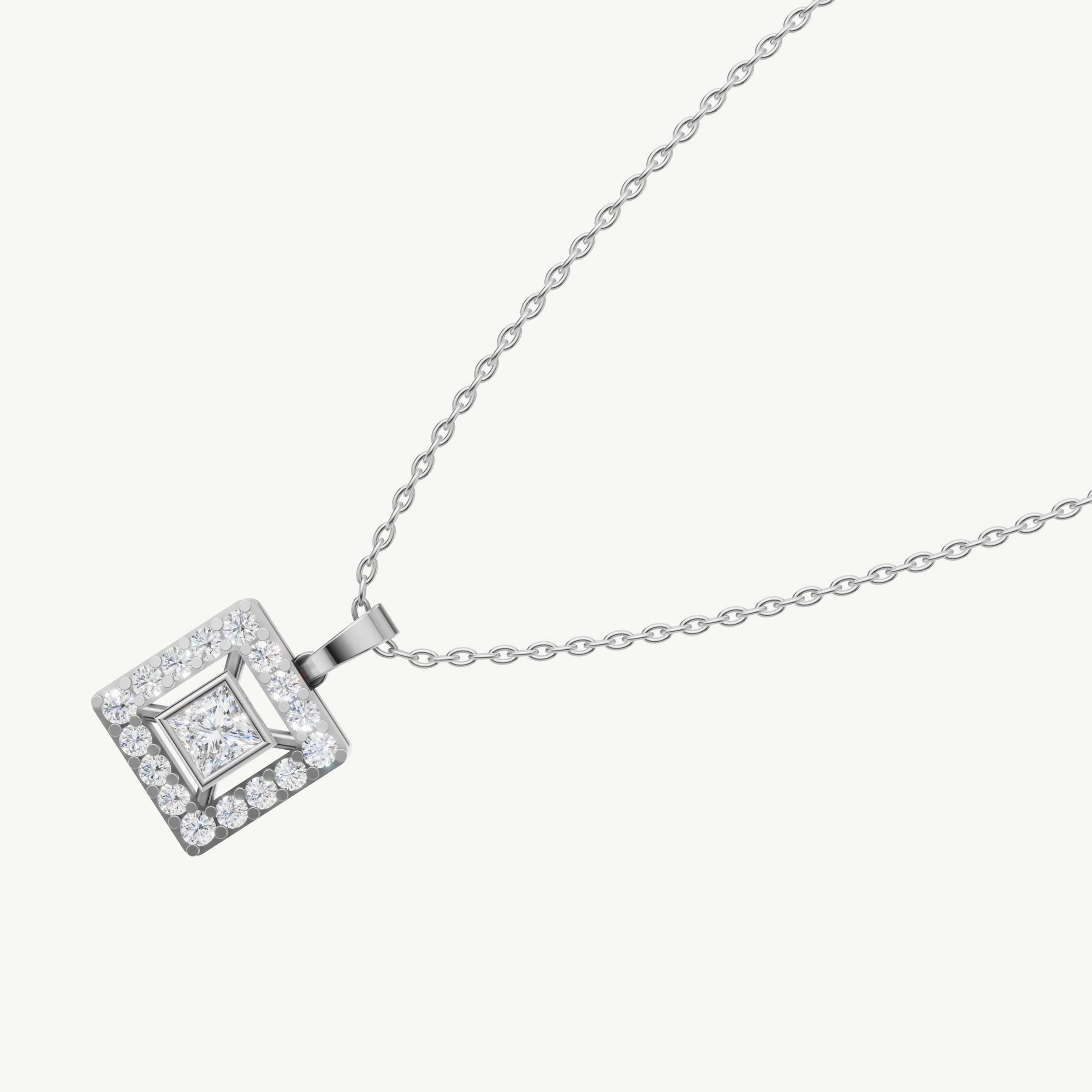 Fine Jewelry Princess Cut Lab Grown Diamond Pendant by Raul Diamonds