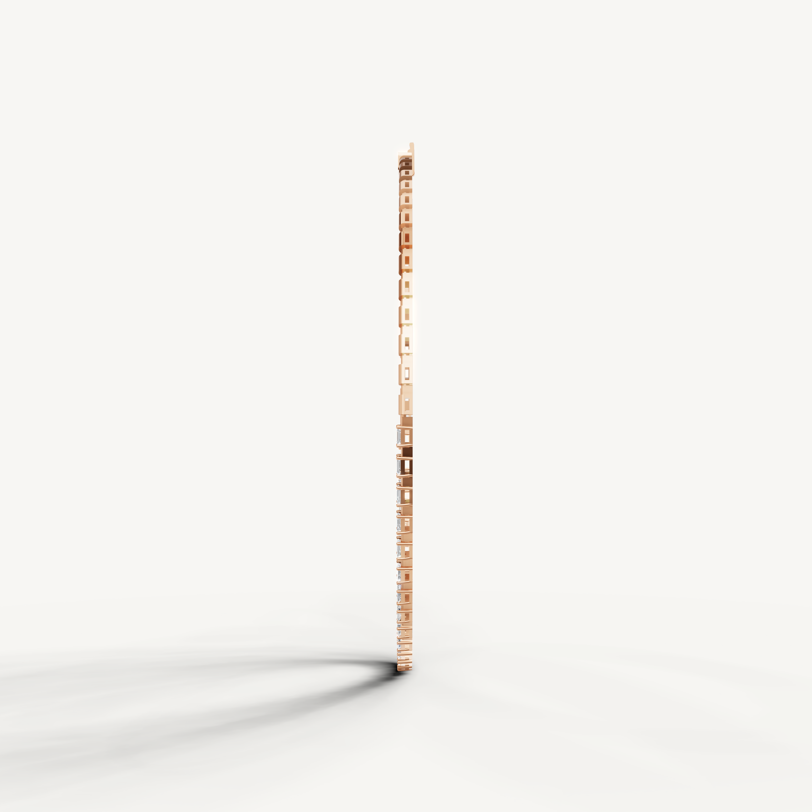 Modern Emerald Shape Lab Diamond Tennis Necklace in 14K Rose Gold