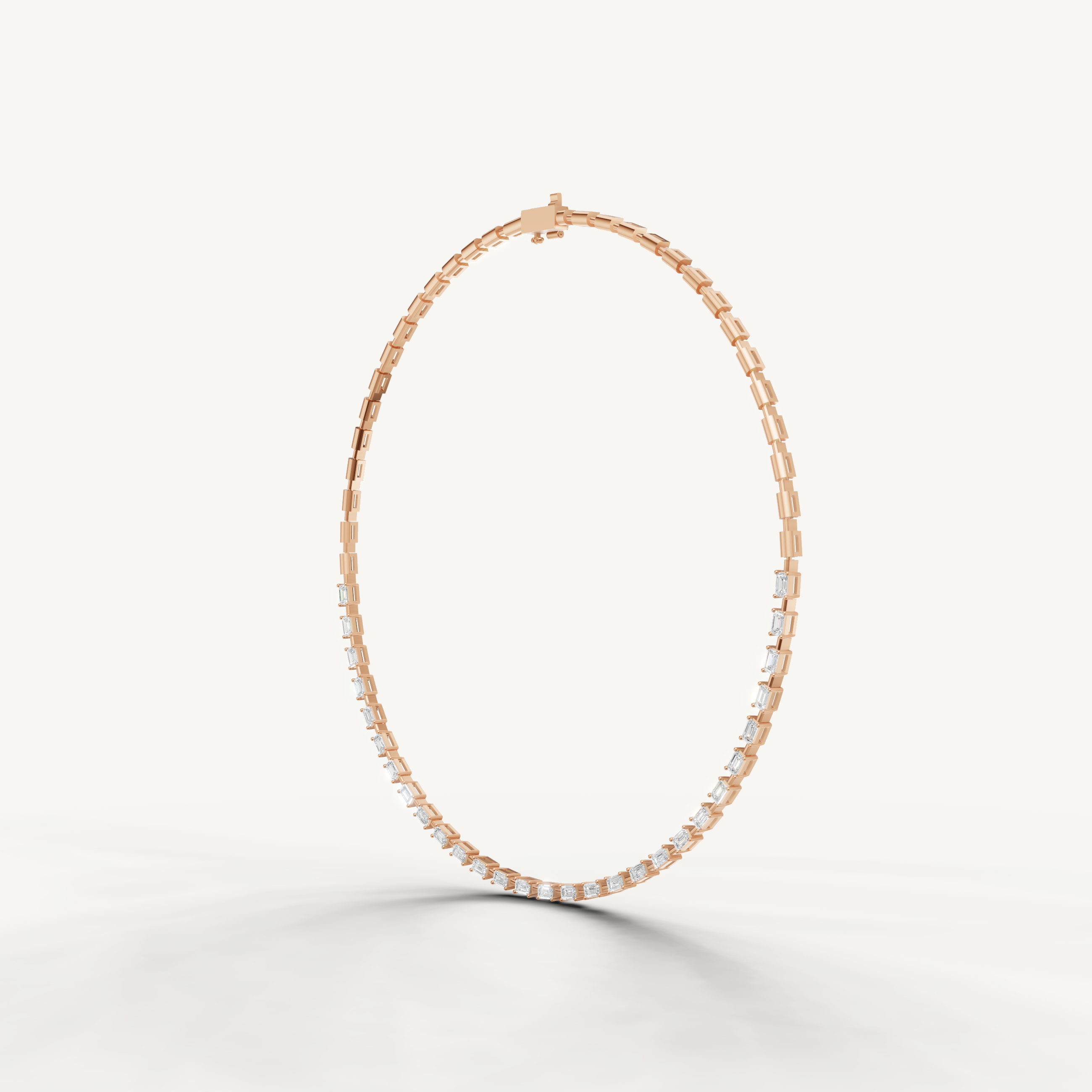 Fine Jewelry Emerald Cut Lab Grown Diamond Necklace by Raul Diamonds